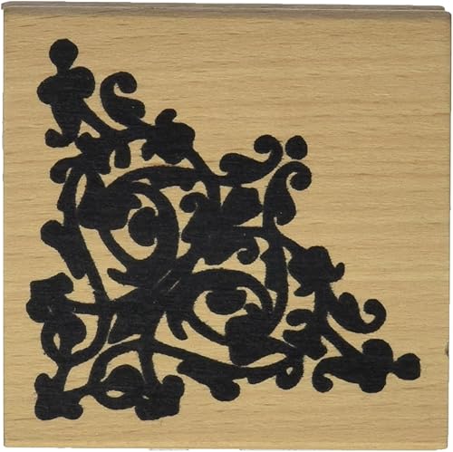 Hampton Art Cam & Chloe Corner Flourish - Sello montado, 2.5 x 2.5 pulgadas