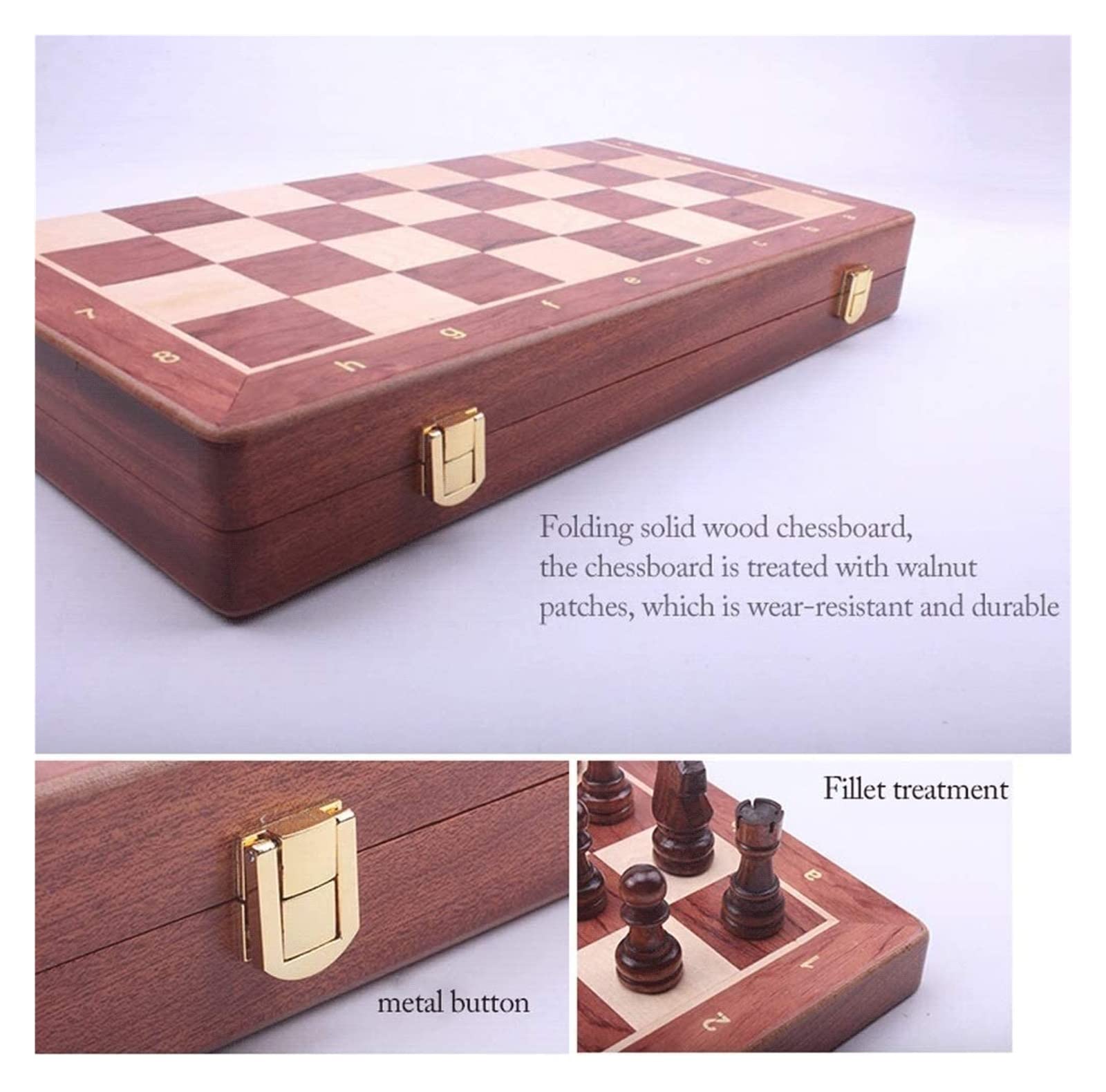 Reisespiele, Schach-Holz-Schach-Set 17'' x, Schach-Sets for Erwachsene, magnetisches Schach-Set