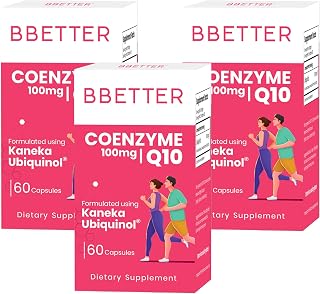BBETTER Coenzyme Q10 – 100 mg with Kaneka Ubiquinol, Active Form of CoQ10 -Supports Cellular Health & Heart Health - Natural Energy Production- High-Absorption Formula - 180 Softgels