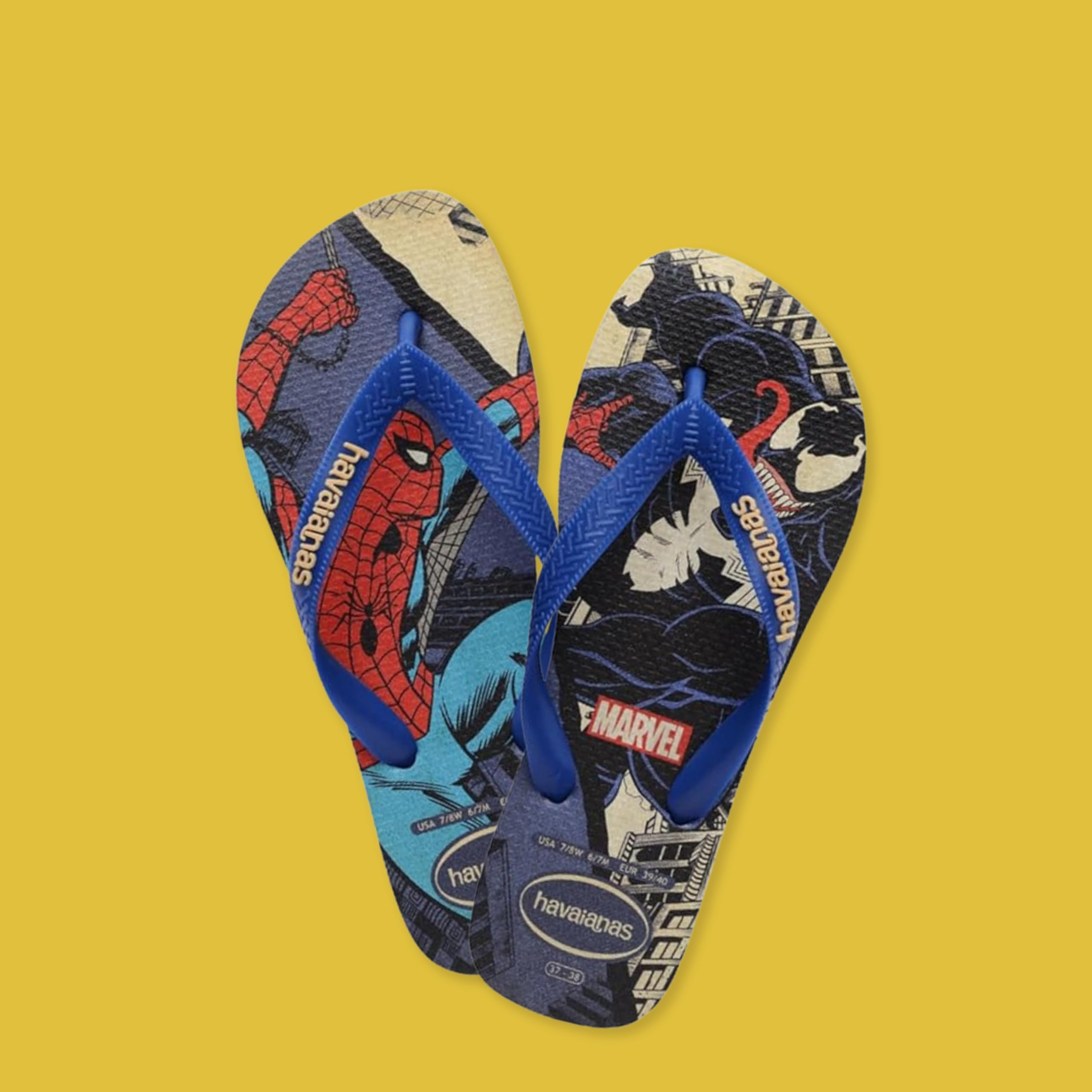 Havaianas - Top Marvel Classics, Chanclas Cómodas, Ligeras y Duraderas, Estampado de Cómics de los Superhéroes Marvel, Hombre
