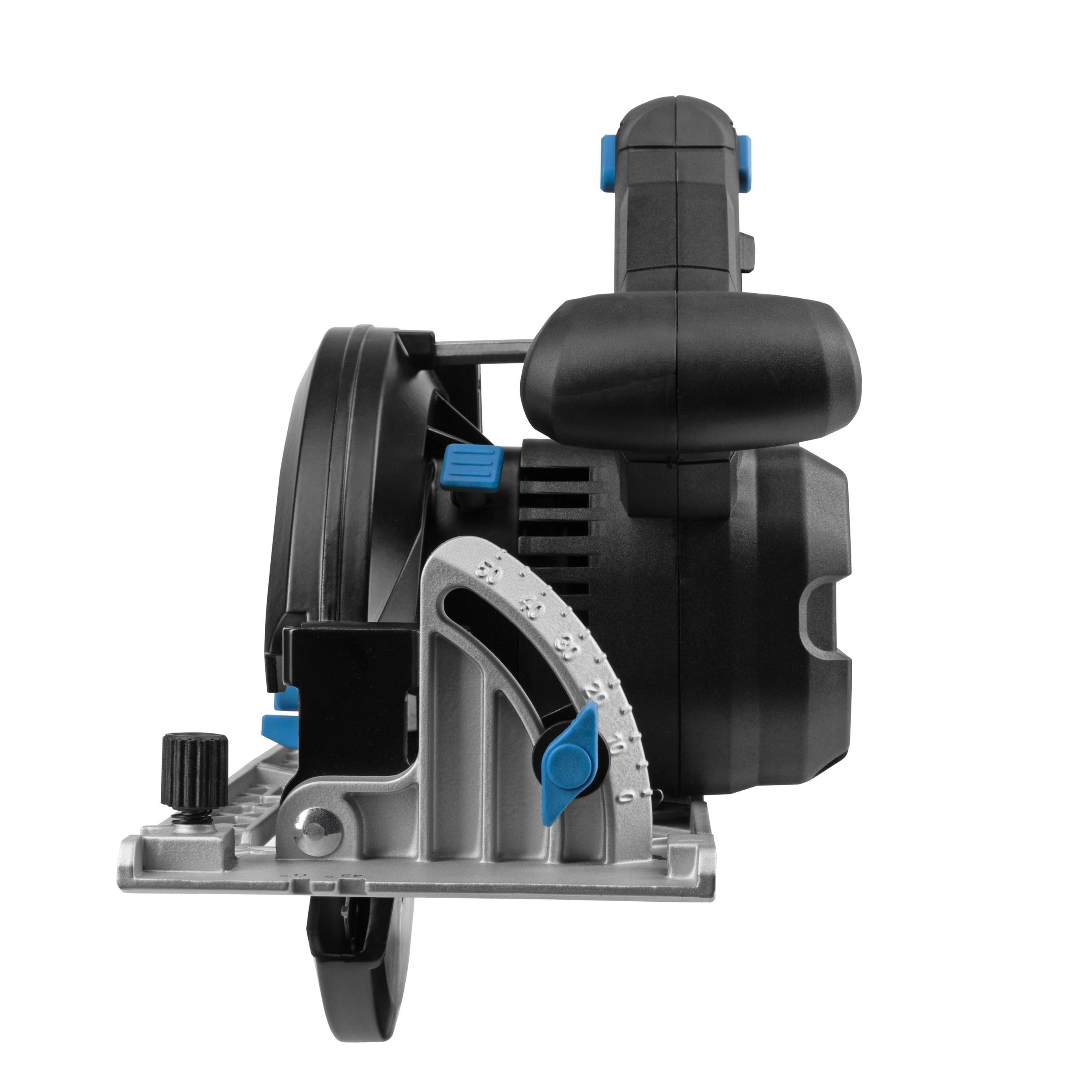 HÖGERT TECHNIK Akku-Handkreissäge 18V OneAccuSystem, bürstenloser Motor, 0-5000 U/min, 165 mm Blattdurchmesser, werkzeuglose Einstellungen, LED, Aluminiumschutz, für Holz, ohne Akku