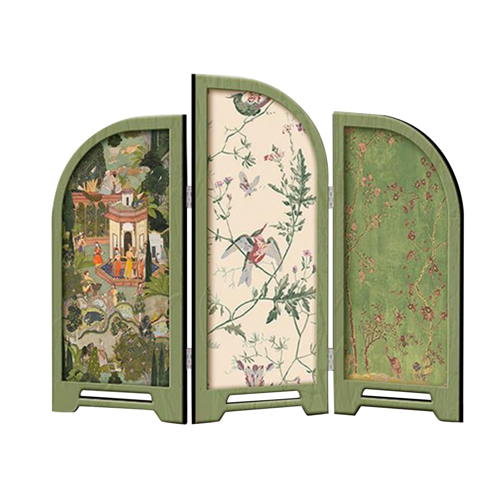 Ornement Feng Shui avec écran pliable chinois en bois miniature de style B