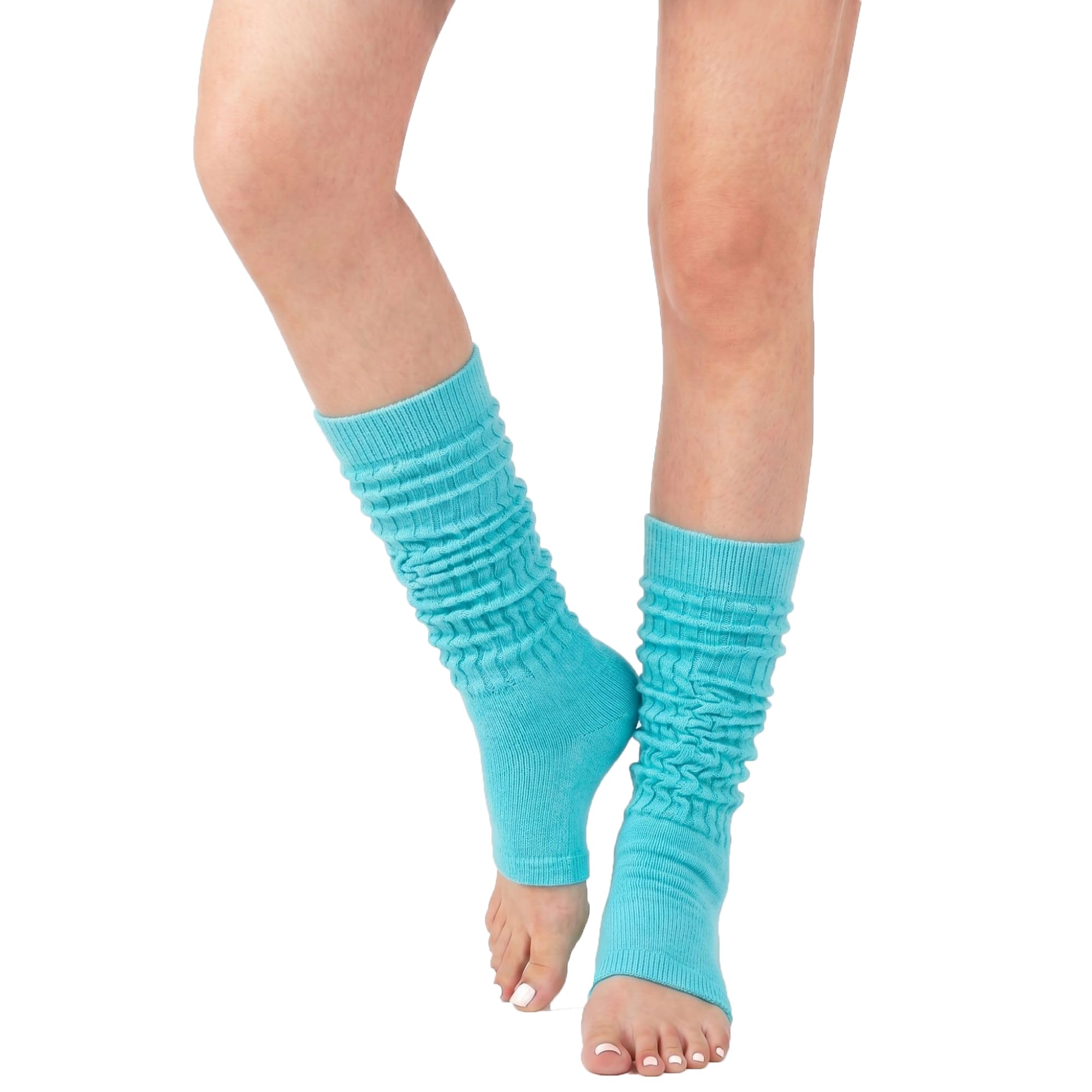 COUVER Women Cotton Scrunched Slouch Socks | 90% cotton 5% polyester 5% elastic, scrunched slouch socks, adjustable crew to knee high, retro dance, size 6 to 11