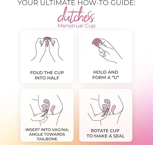 Miniatura 4 de Dutchess, Copa menstrual reutilizable, alternativa femenina No.1 contra las toallitas femeninas sanitarias, 2 Color múltiple,Rojo