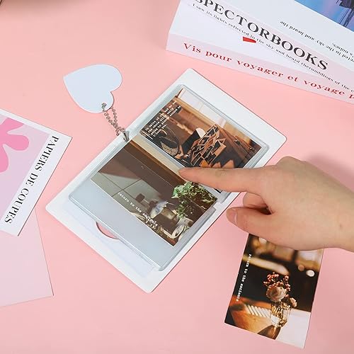 Miniatura 5 de FRIUSATE Libro de soporte para tarjetas fotográficas Kpop de 3 pulgadas, mini álbum fotográfico con aspecto de espejo, pequeño libro de tarjetas