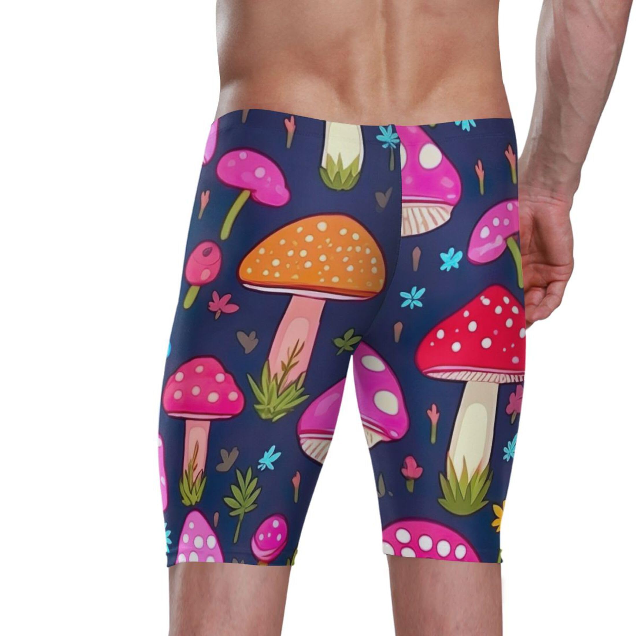 UMIRIKO Mushroom Colorful Men's Swimsuit Swim Jammers L B0401978