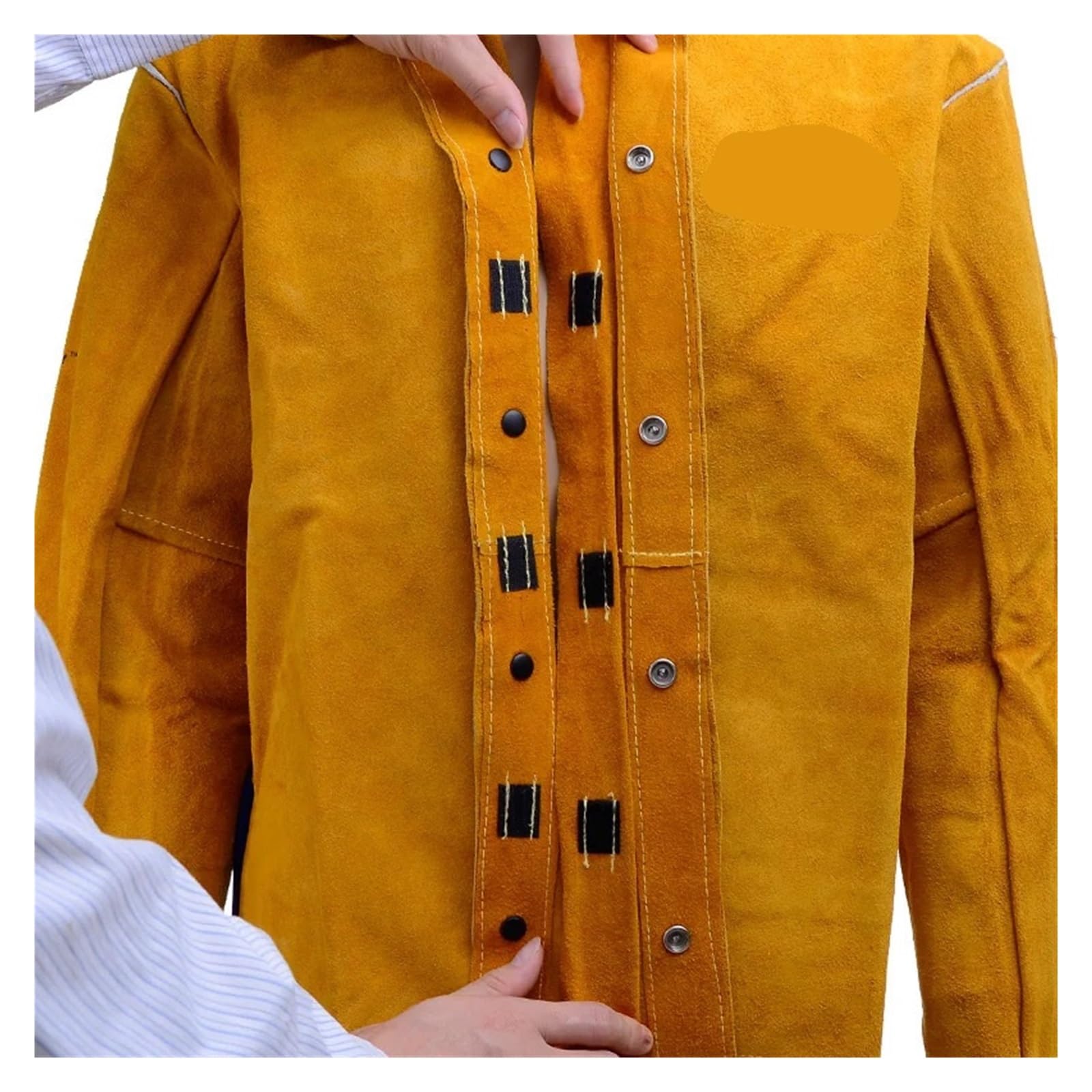 Tablier de soudage en Cuir, résistant au feu, vêtement de Soudeur Ignifuge, Veste Ignifuge, Combinaison de sécurité pour Arc Argon, Coton Fendu (44-2650, L)