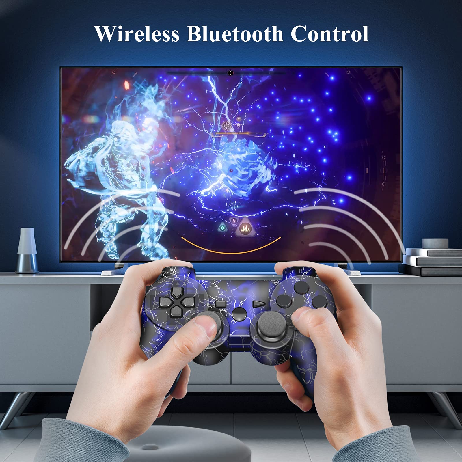 Joystick Play3, Wireless Controller for Pa3, Controller di Gioco Wireless per Play3, Controller Bluetooth per Pa3 con Doppio Motore e sensore a 6 assi