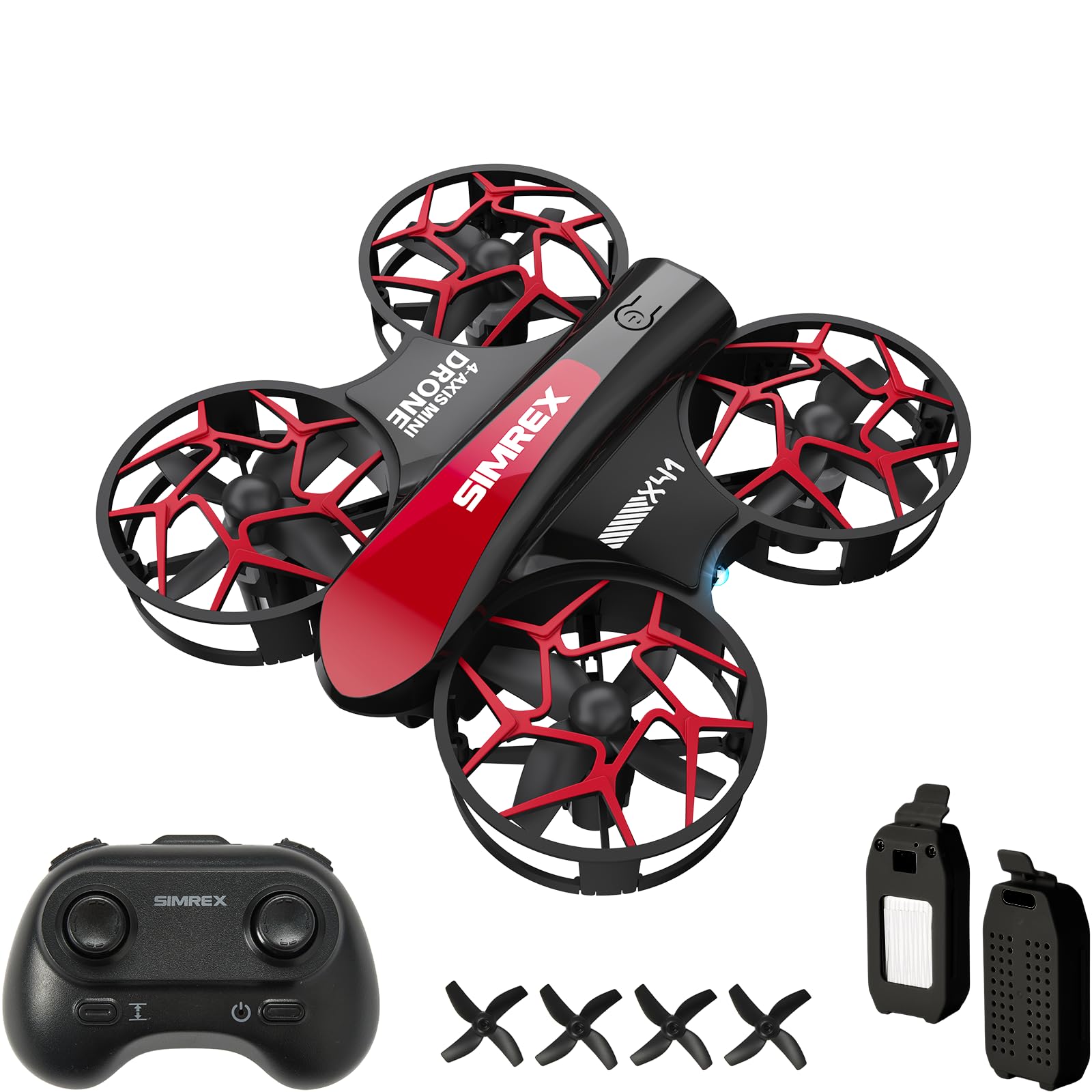 SIMREX Mini Drone for Kids with 360° Flip & LED Lights — RC Quadcopter, Altitude Hold, One Key Takeoff/Landing, 3 Speed Modes, Headless Mode, Toy Gift for Beginners Ages 6+（Red)