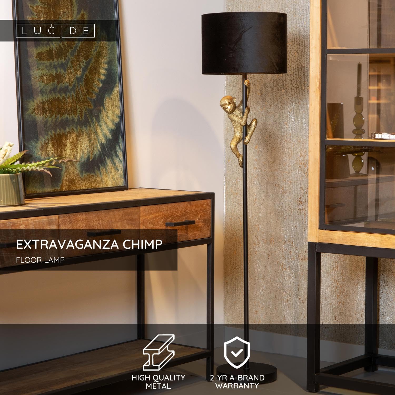 Lucide EXTRAVAGANZA CHIMP - Hanglamp - 17,6 cm - 1xE27 - Zwart