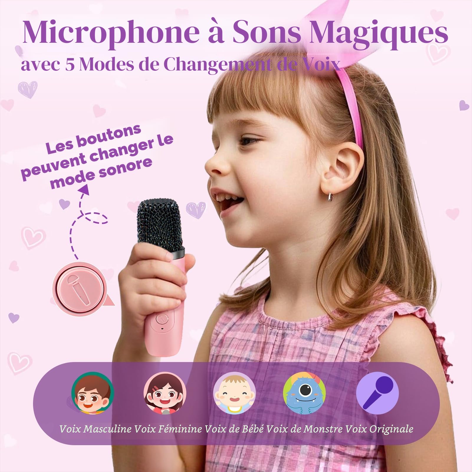 Cadeaux Licorne pour Filles 6 7 8 9 10 Ans Machine Karaoké Enfants Micro avec Haut-Parleur Couverture Lumineuse Licorne Veilleuse Bandeau Bracelet Cadeau Anniversaire Filles Jouet