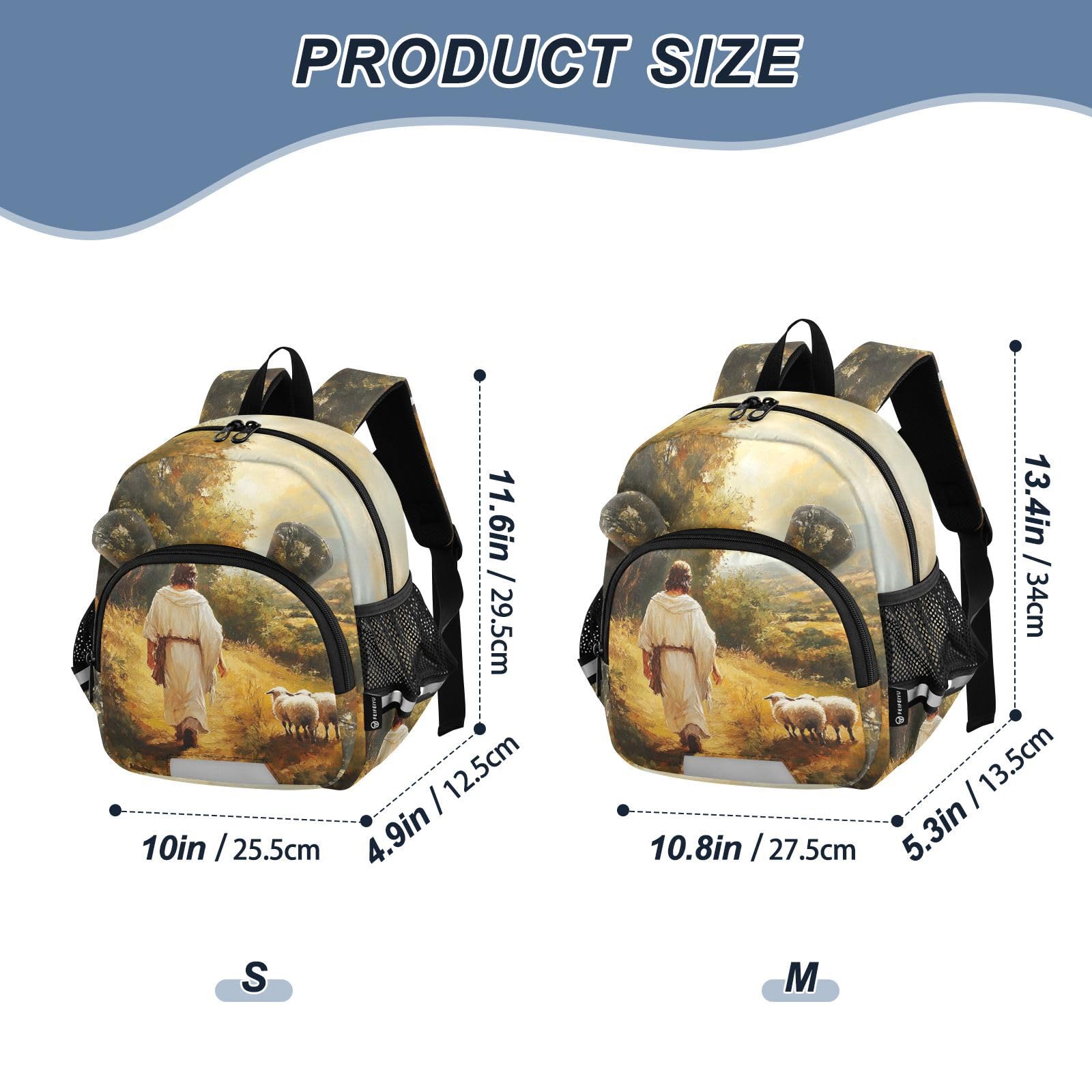 Sheep Rural Golden Toddler Harness Backpack for Boys Girls 3-6 Years Kids Backpack with Anti Lost Safety Leash Baby Travel Bag for Walking Travel Preschool