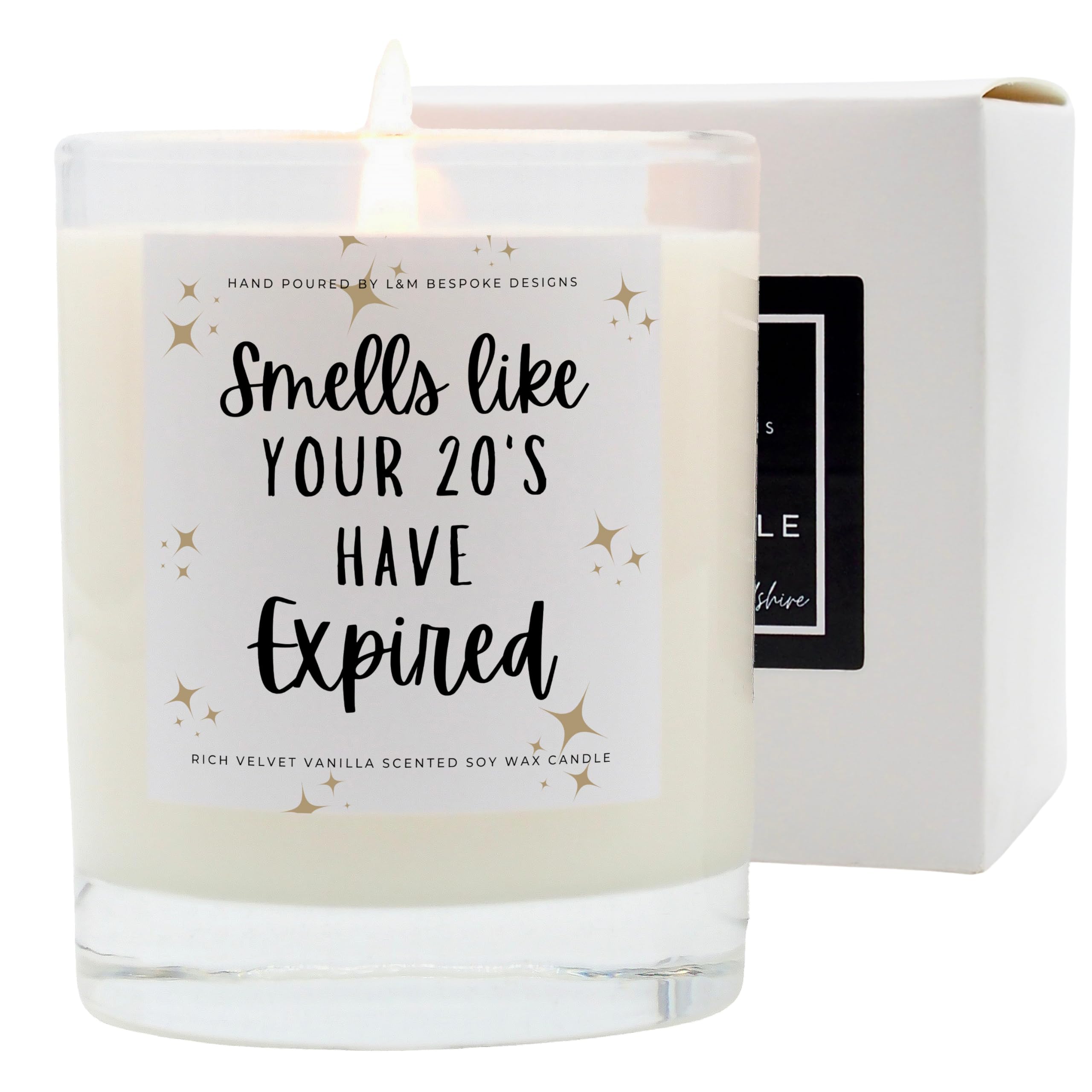 Smells Like Your 20's Have Expired, Funny 30th Birthday Gift for Women, Milestone Gift, Friend 30th Birthday Soy Wax Scented Candle, Handmade in Hertfordshire