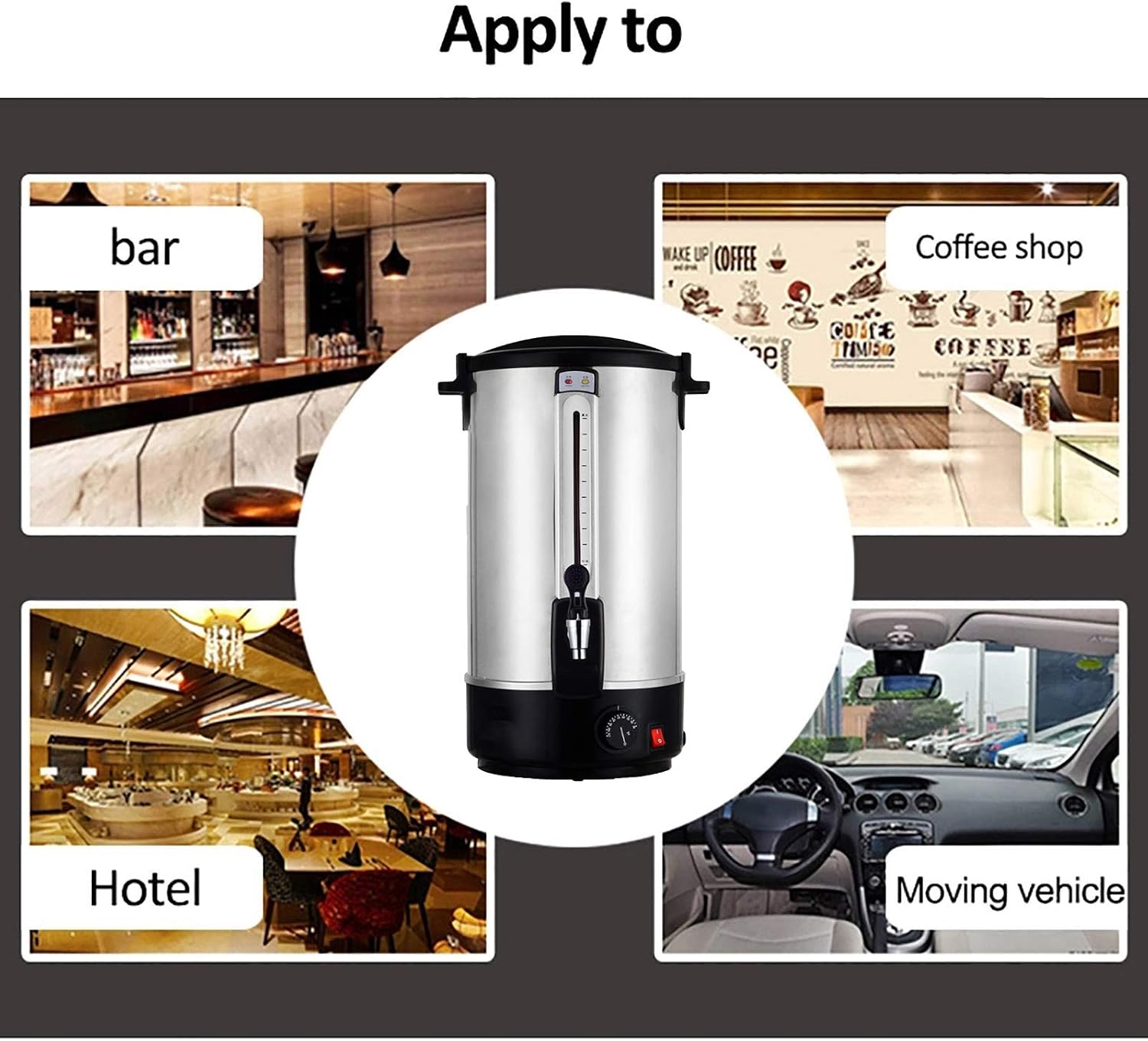 Stainless Steel Catering Urn 20 Litre Capacity, Hot Water Boiler &, Ideal for Home Brewing Commercial or Office Use