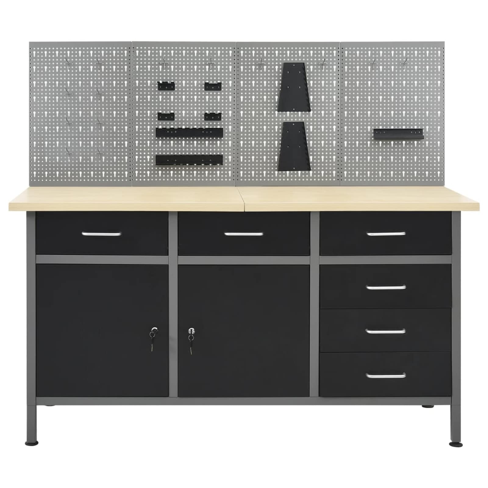 ShGaxin Banco de Trabajo con Cuatro Paneles de Pared, Banco De Trabajo, Mesa De Trabajo Taller, Caballete Mesa, Banco Herramientas, Bancada De Trabalho,