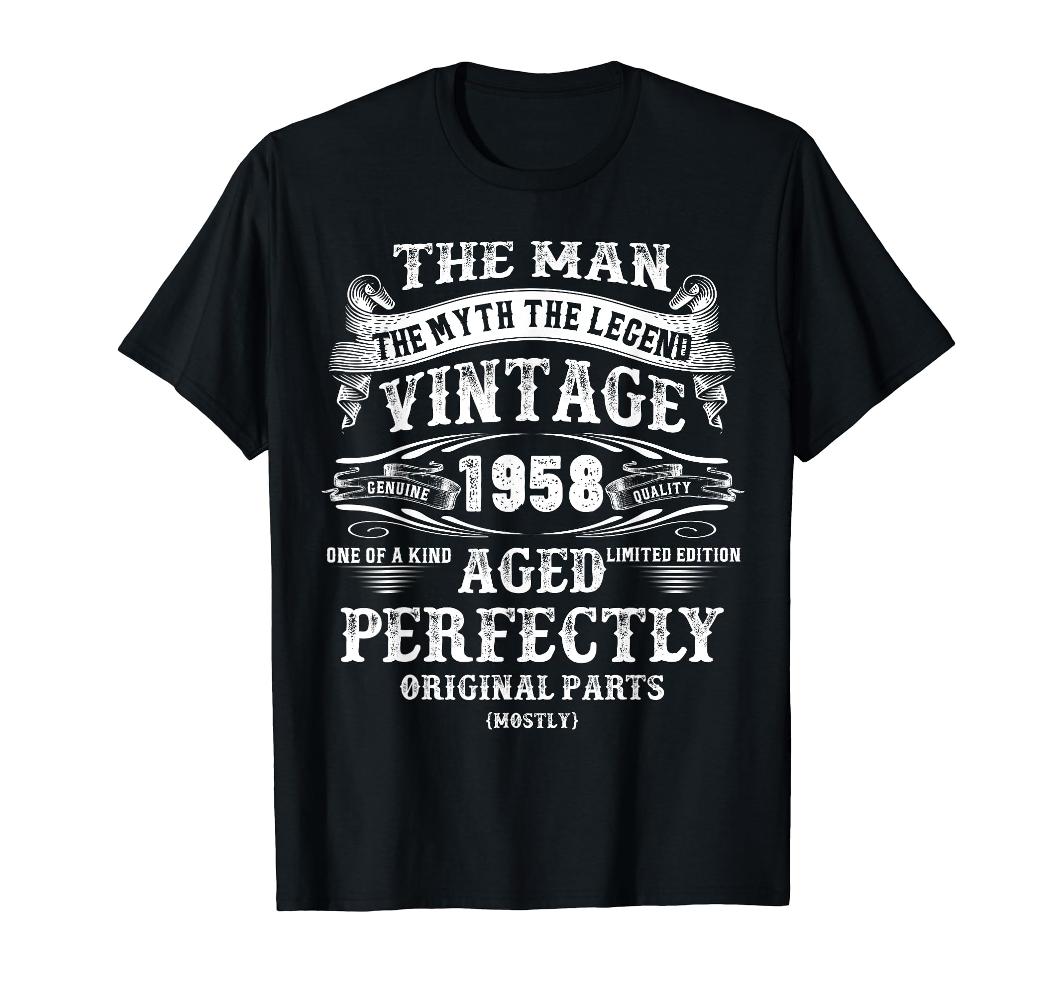 66th Birthday Vintage Gifts For Men Man Legends Born In 1958 T-ShirtOEKO-TEX STANDARD 100