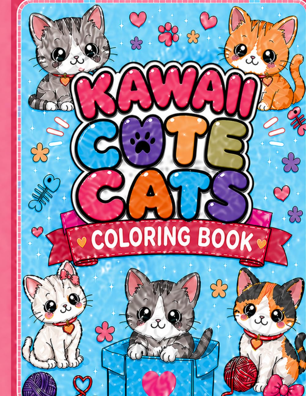 Kawaii Cute Cats Coloring Book (Delightful Joy Coloring)