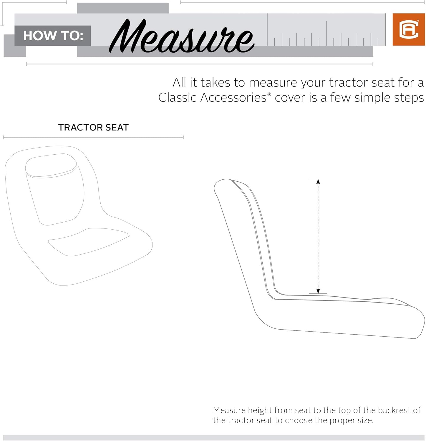 Classic Accessories Deluxe Tractor Seat Cover, Fits Seats 12.5" - 14" H, Medium