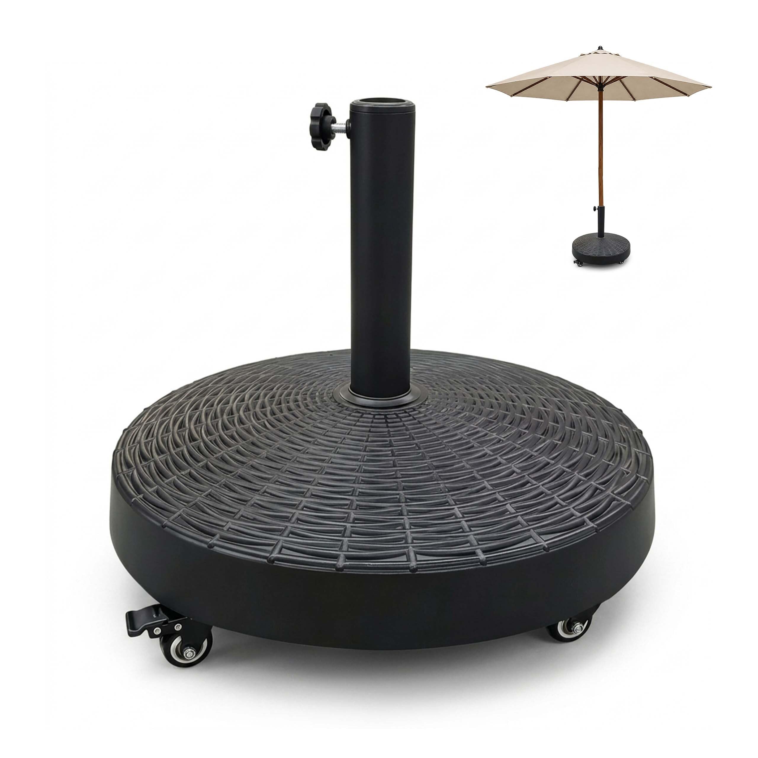 Relaxdays Pied de Parasol, 23 kg, Noir