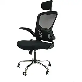 Cadeira Ergonômica Eurynom, Giratória, para Escritório e Home Office, com Encosto Reclinável, Braços Pivotantes, Apoio de Cabeça, Apoio Lombar (Preta)
