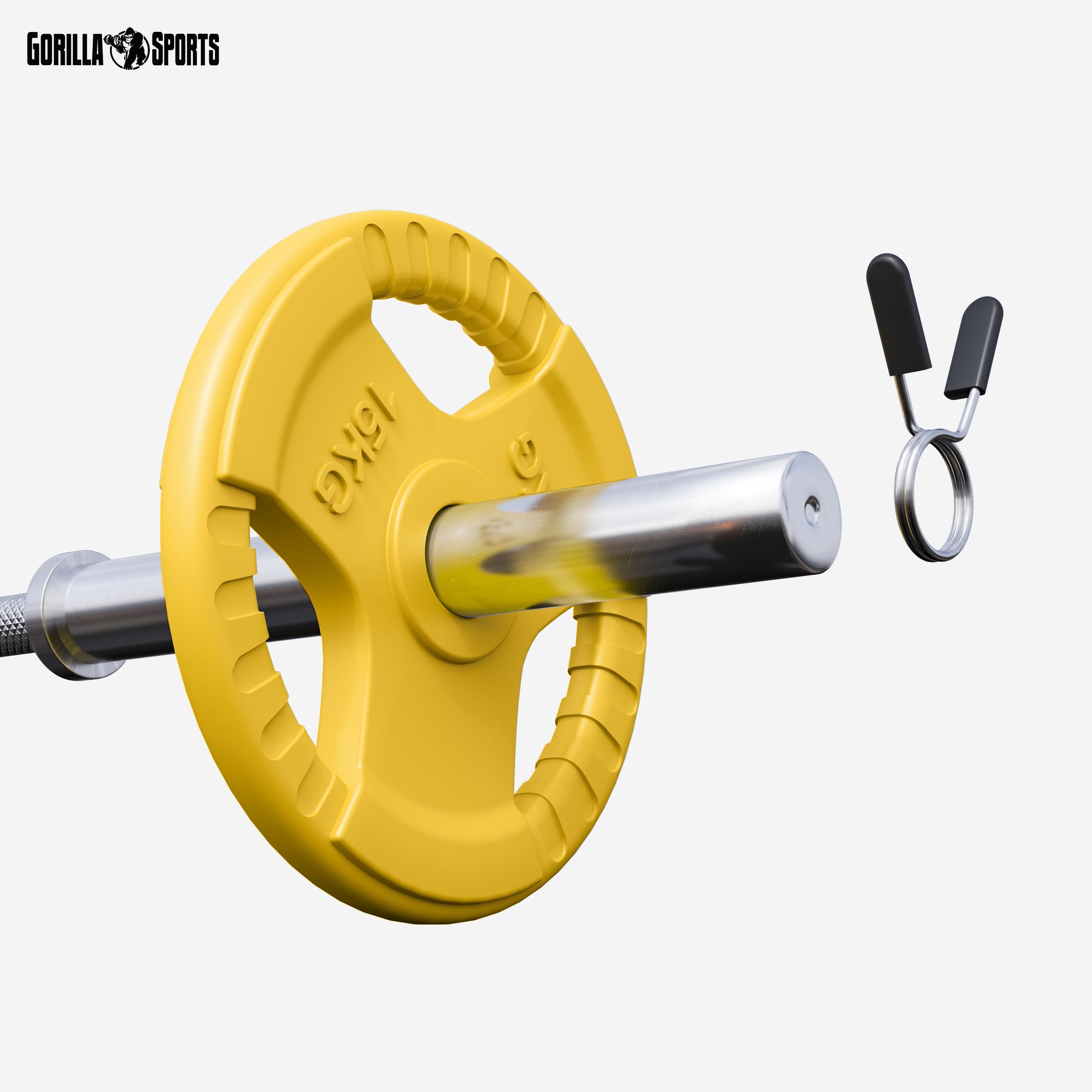 Gorilla Sports® Pesa 50/51 mm Olympia Goma Gripper 1,25 – 25 Kg