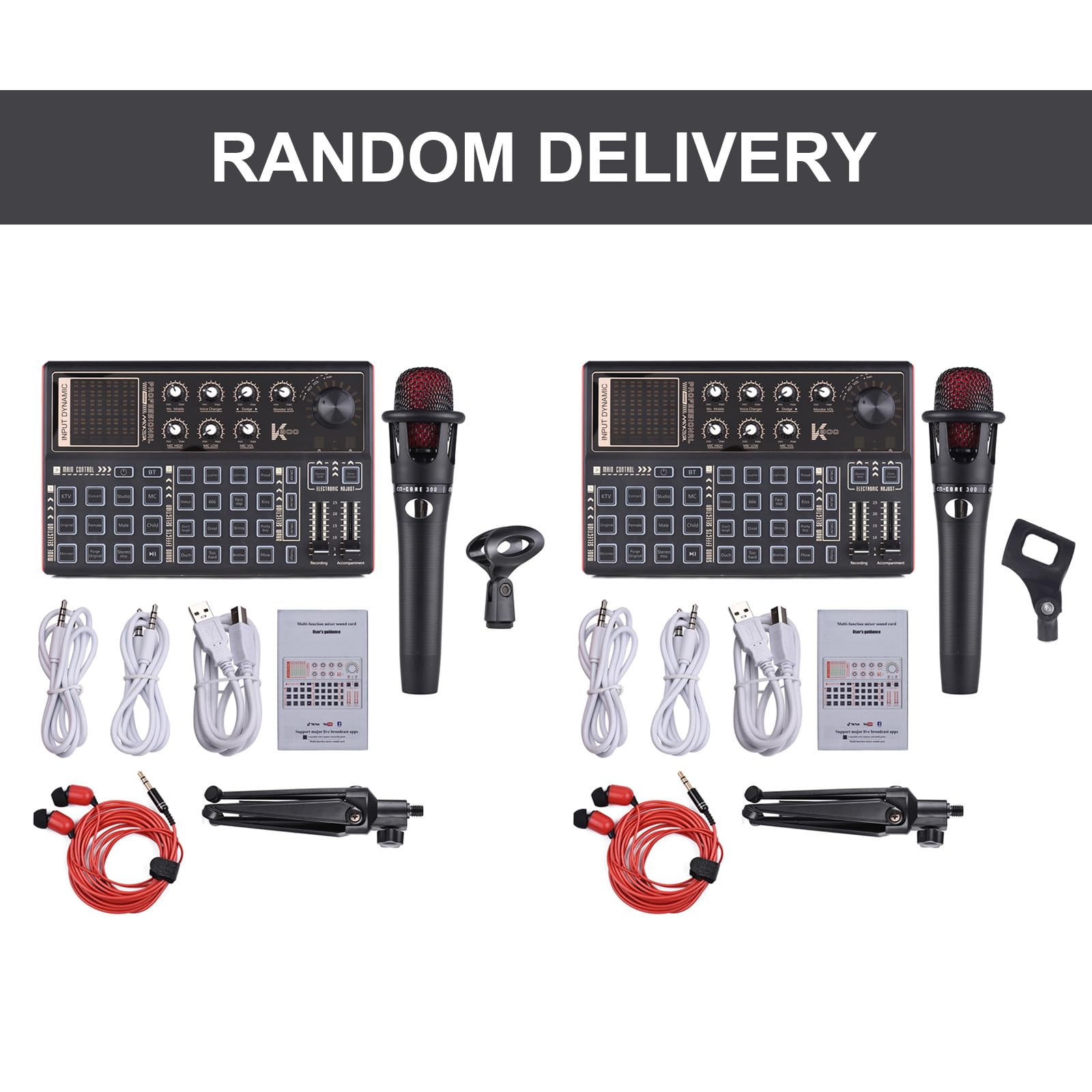 Mtlavishishishing SK300 Sche audio live Kit di mixer audio esterno Cambiatura esterna Batteria ricaricabile Effetti sonori multipli con auricolare microfono microfono per la