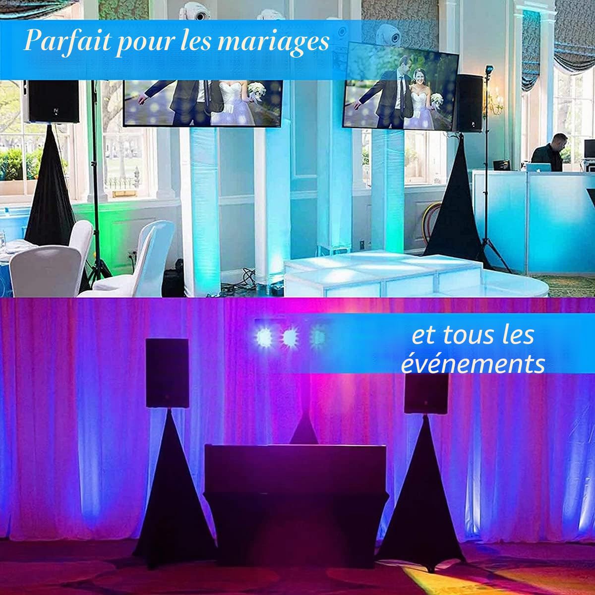 Support Universel pour Haut-Parleur pour lumière DJ, Housse de trépied avec matériau en Polyester Extensible, 2 pièces, 500167283A1