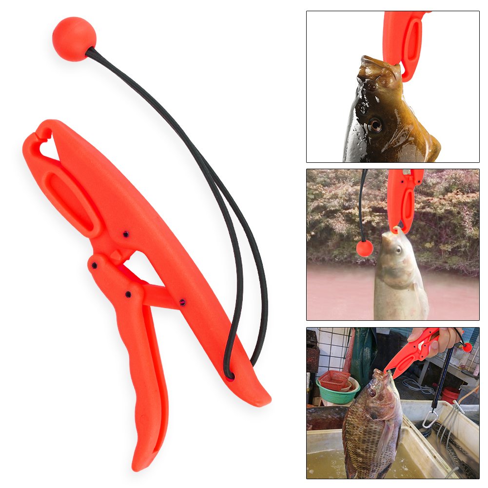 VGEBY1 Fish Lip Grip, Fish Gripper Holder Tool Fishing Tackle Tools for Fishing Lip(Red-S), Yellow, Red - Image 4