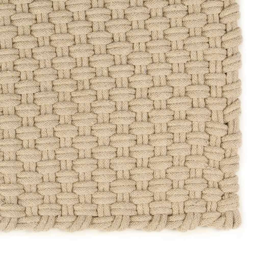 Tapis rectangulaire en corde de coton douce, 160 x 230 cm, corde de coton lourde, design tissé en corde pour salon, chambre à coucher ou couloir, protège les sols des rayures