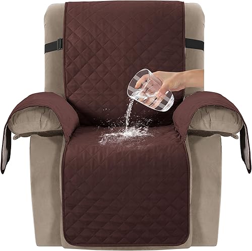 Miniatura 10 de Turquoize Fundas reclinables 100% impermeables para sillas reclinables, fundas antideslizantes para reclinables de gran tamaño con correas