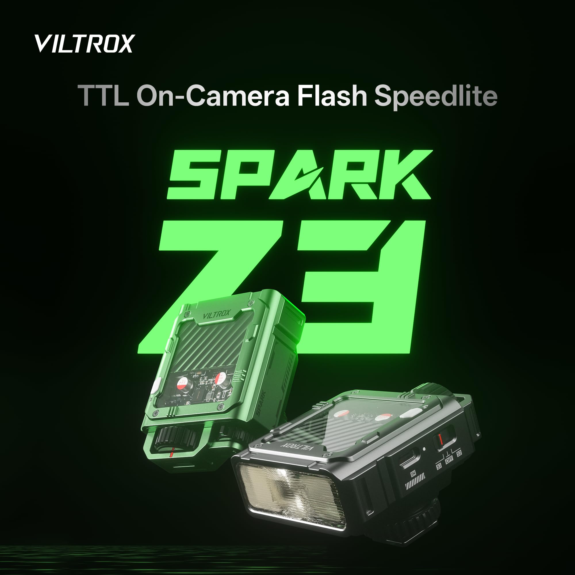 VILTROX Spark Z3 TTL-Kamerablitz für Sony, GN8 6500K On-Camera-Blitz Speedlite mit 7 Leistungsstufen, 650Vollleistungsblitzen, 1s Recycling, 3,7V/1800mAh Li-Ionen-Akku, Softbox (Grau)