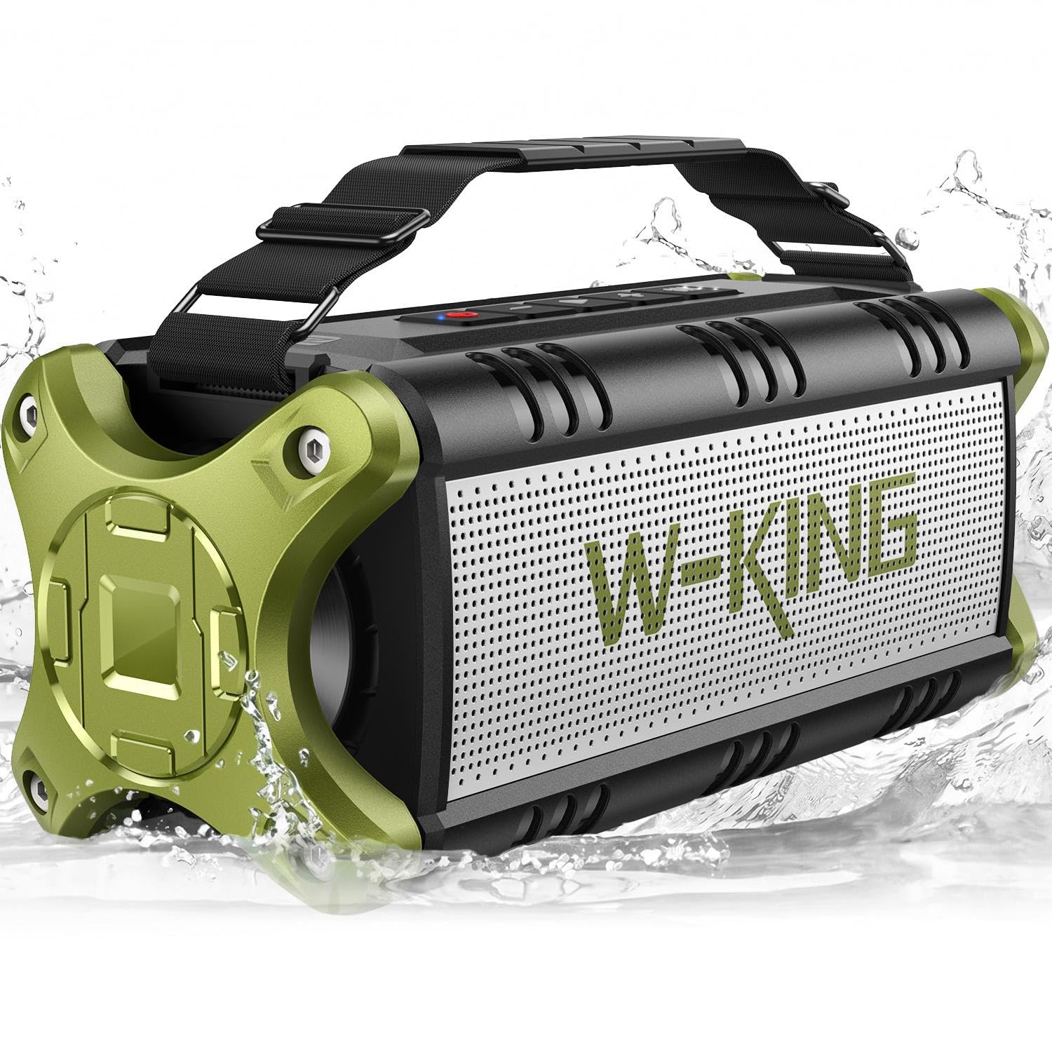 W-KING 90W Max Bluetooth Lautsprecher Musik Box Musikbox Groß, 50W Tiefem Bass, 40 Std Akku& IPX6 Wasserdicht für Party Outdoor Tragbare Lautsprecher Boom Box mit EQ, TF-Karte, NFC, AUX &Freisprech
