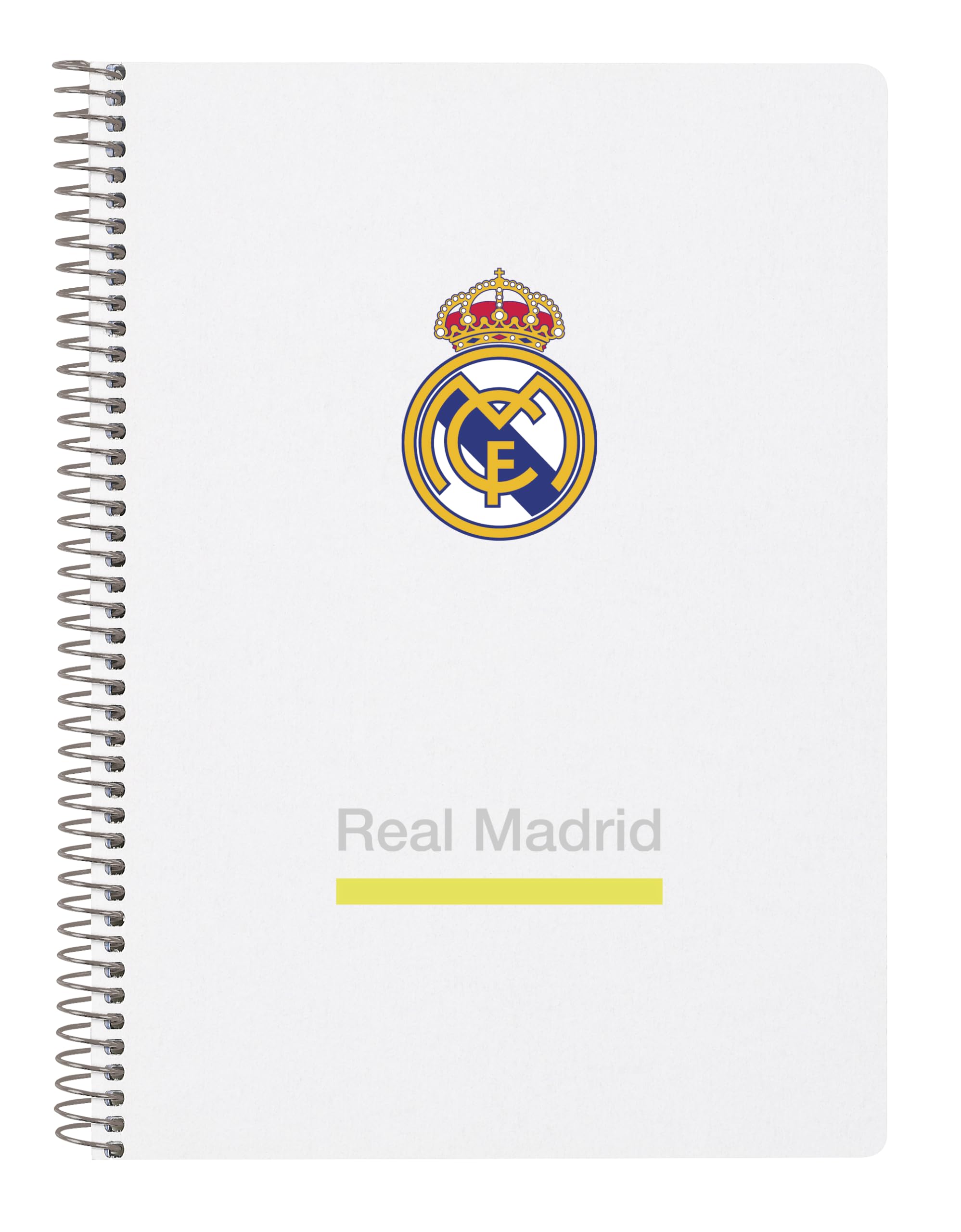 Taccuino Real Madrid 24/25 - Copertina Rigida, 80 Fogli, 21,5x31 Cm, Per Scuola, Bianco/Grigio - Foto 2