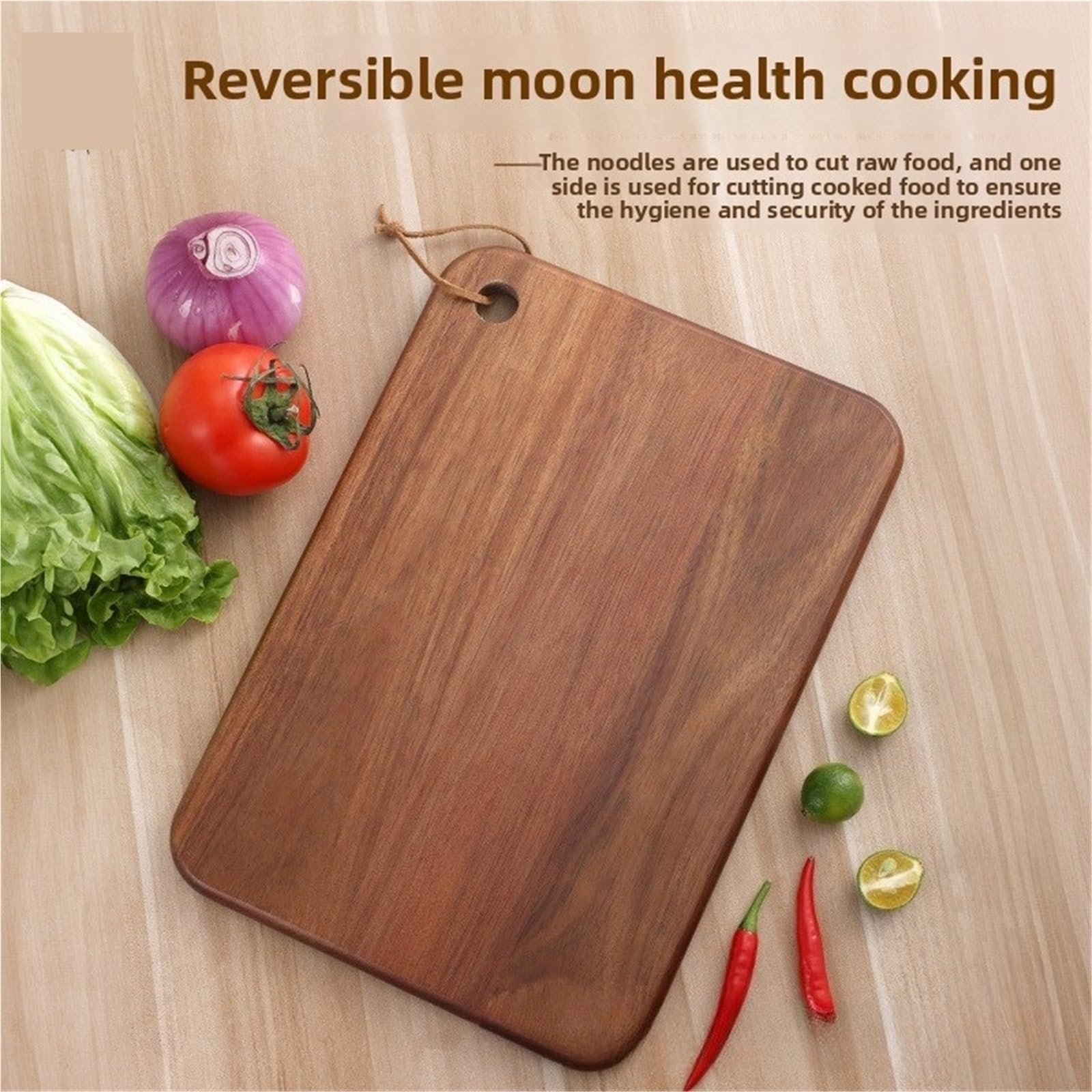 Tabla De Cortar Tabla de cortar madera maciza, tabla for alimentos complementarios, for cocina y hogar(Right angle-30 * 20 * 1.5cm)