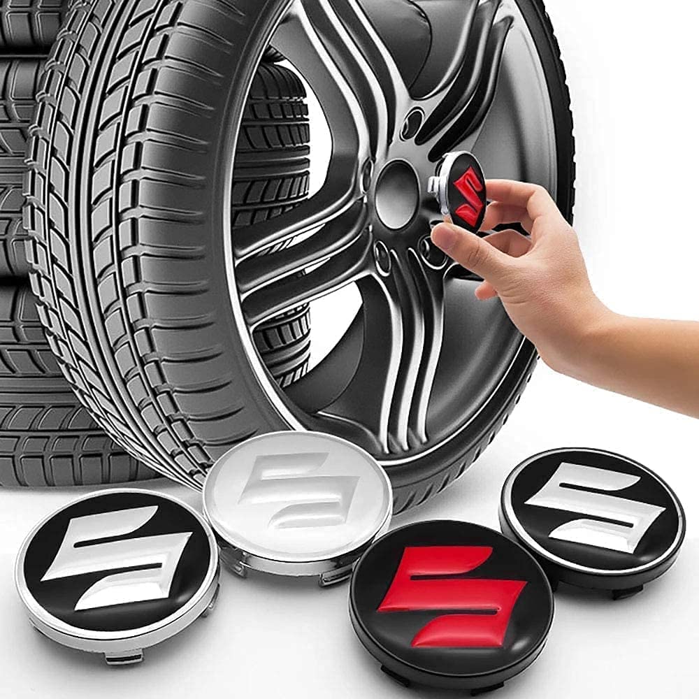 Coprimozzi Per Suzuki - 4 Pezzi Da 60mm Per Celerio, Jimny, Vitara (con Logo) - Foto 3