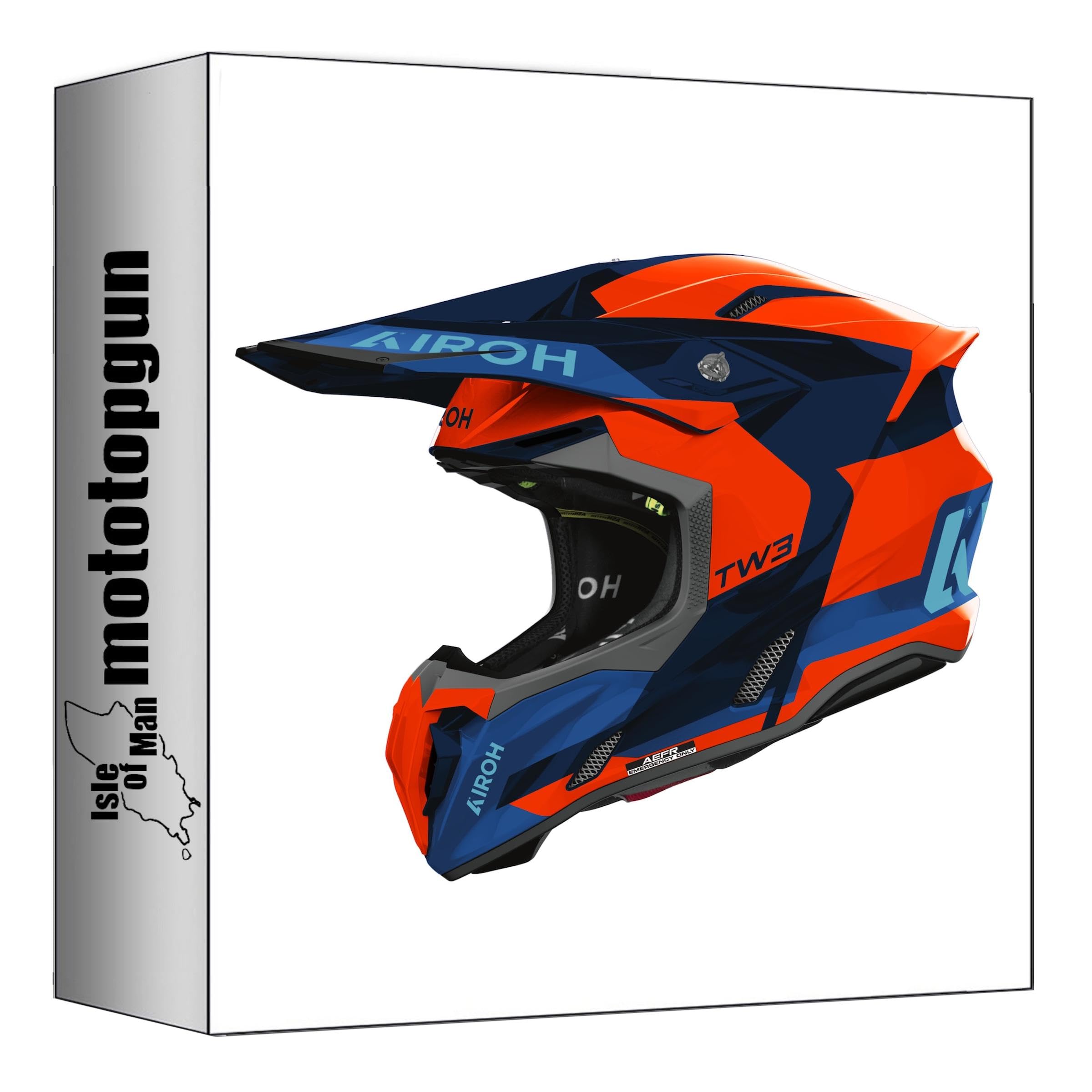 Casque Off-Road moto cross Airoh Twist 3 Fancy bleu orange - 3