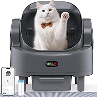 LUODIER Automatic Self-Cleaning Litter Box Open Top Large for Multiple Cats App Control Safety Sensors Trash Bin Mat