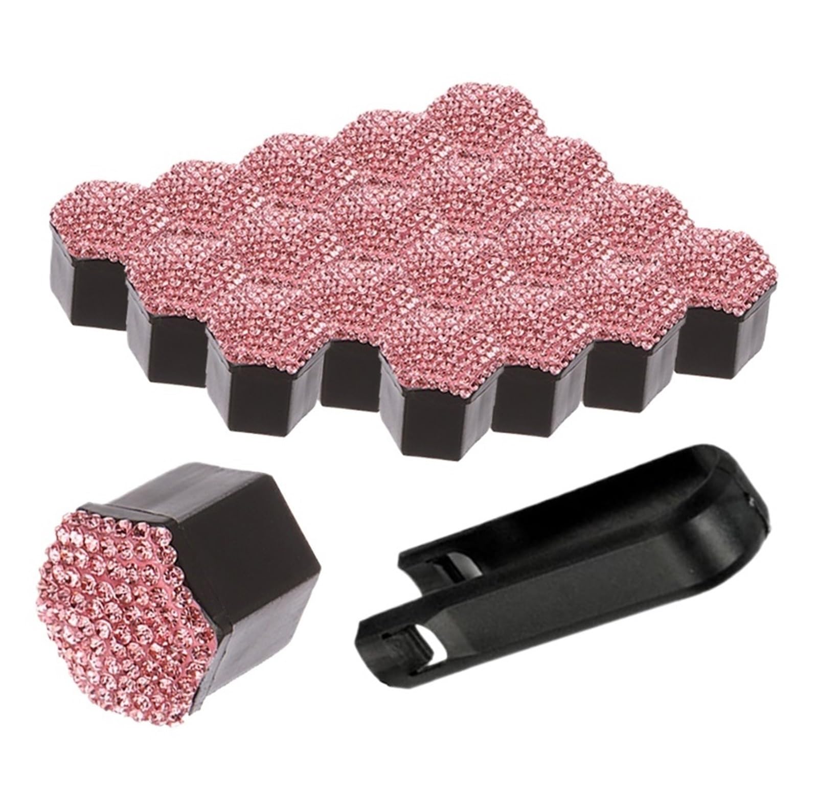 nakładki na nakrętki kół, 20 szt. uniwersalnych kołpaków samochodowych z diamentową intarsją i na opony(Pink,21MM)