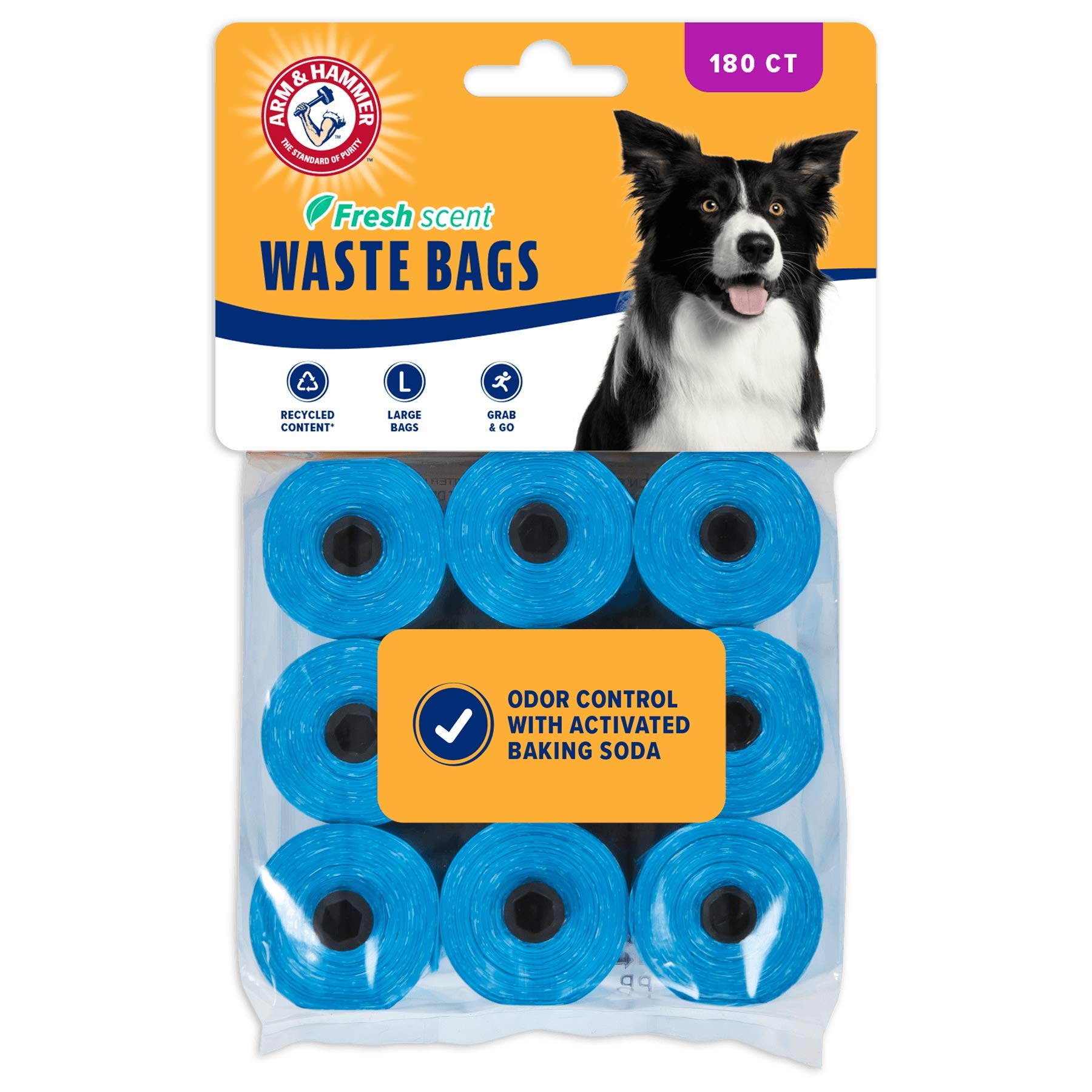 ARM & HAMMER71039 Disposable Waste Bag Refills, Blue, 180-Pack
