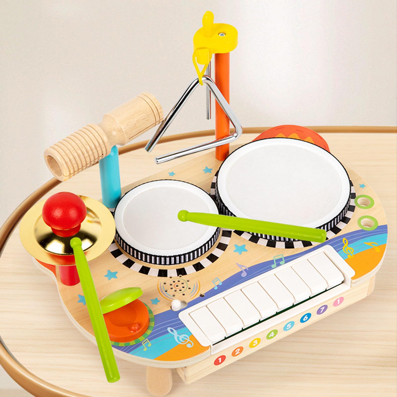 Holz-Kinder-Schlagzeug, frühkindliches Musikinstrument für Kleinkinder