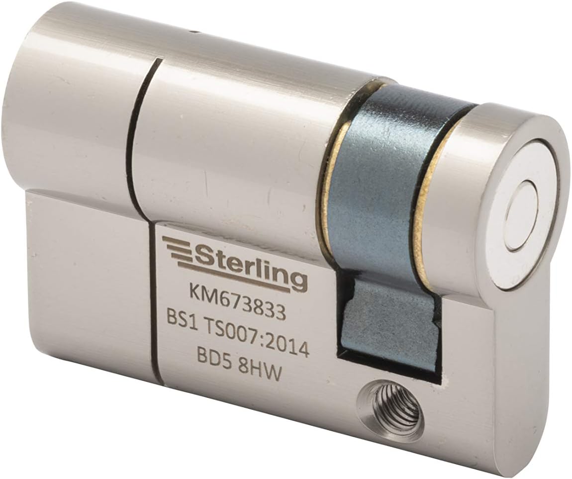 Sterling BS1 ESN1130 Enhanced Police Approved Secured by Design Euro Door Cylinder, Satin Nickle, 11x30mm (41mm) - Image 5