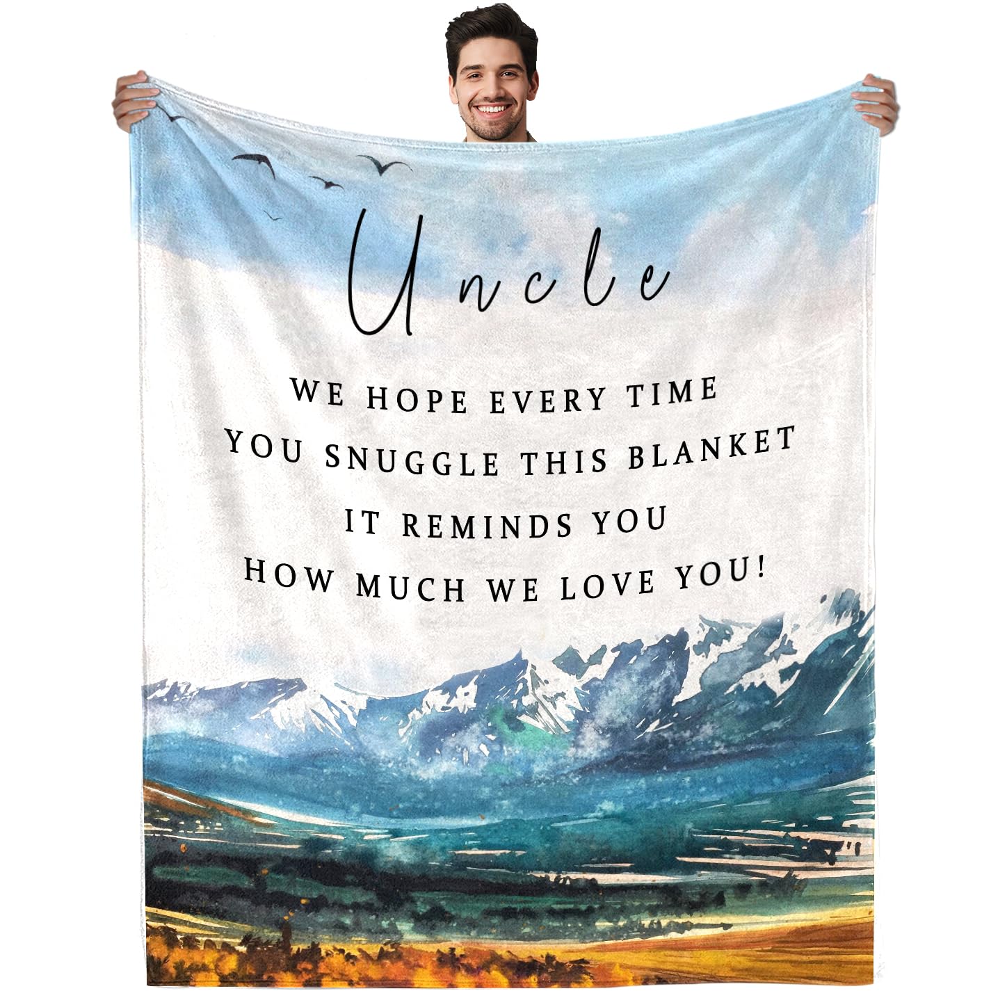 FAIVHSO Best Uncle Gifts Blanket Uncle Gifts from Niece Summer Quilt Flannel Soft Fleece Bed Blanket for Uncle Birthday Gift 50x60in…