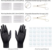 Vista 5 de LOYAL BOOK Kit de 104 piezas de Piercing 14G16G Kit de Piercing para todos los piercings (color acero inoxidable)