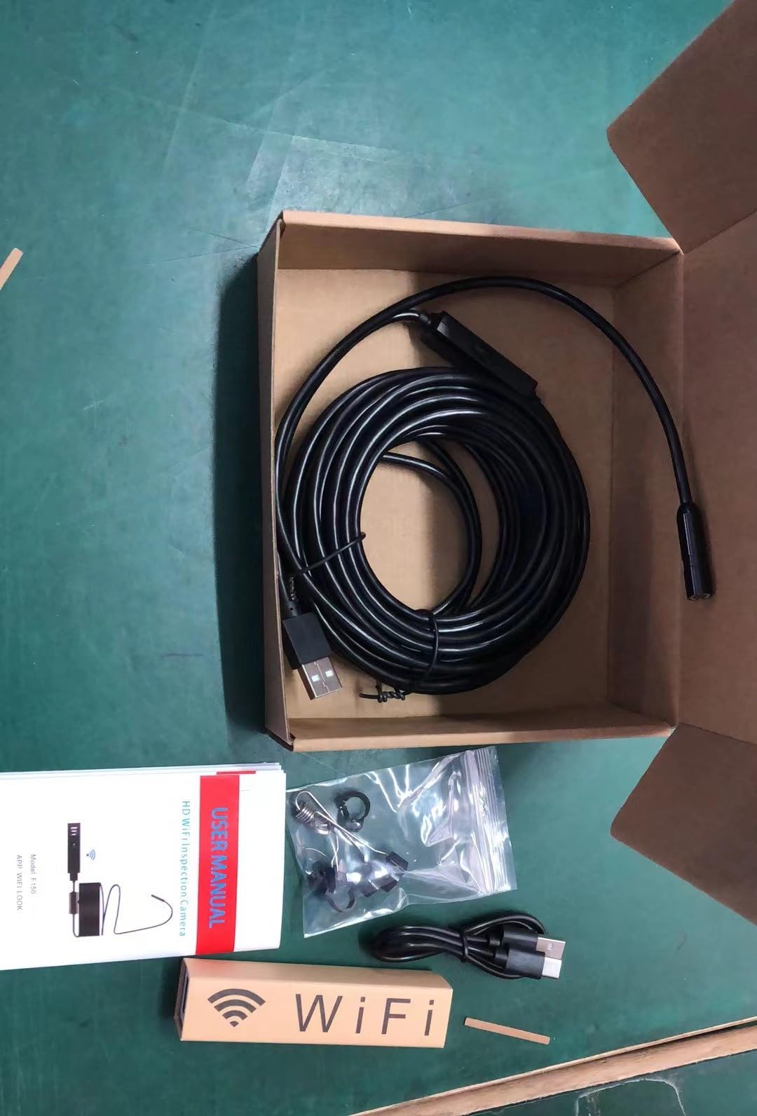 QiudanTimes HD camera WiFi endoscope Mini inspection camera 1600 * 1200 Resolution IP68 wireless borescope compatible with ios android windows(Ø8mm-5m semi rigid cable)