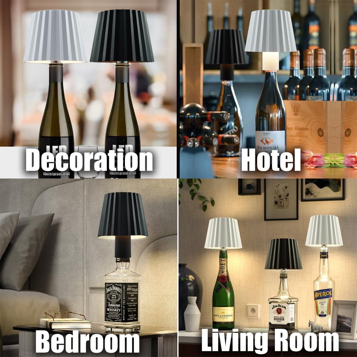 Lampada Per Bottiglia Ricaricabile LED - Controlo Touch, 3 Modalità Luce, Impermeabile IP54, Con 2 Teste - Foto 9