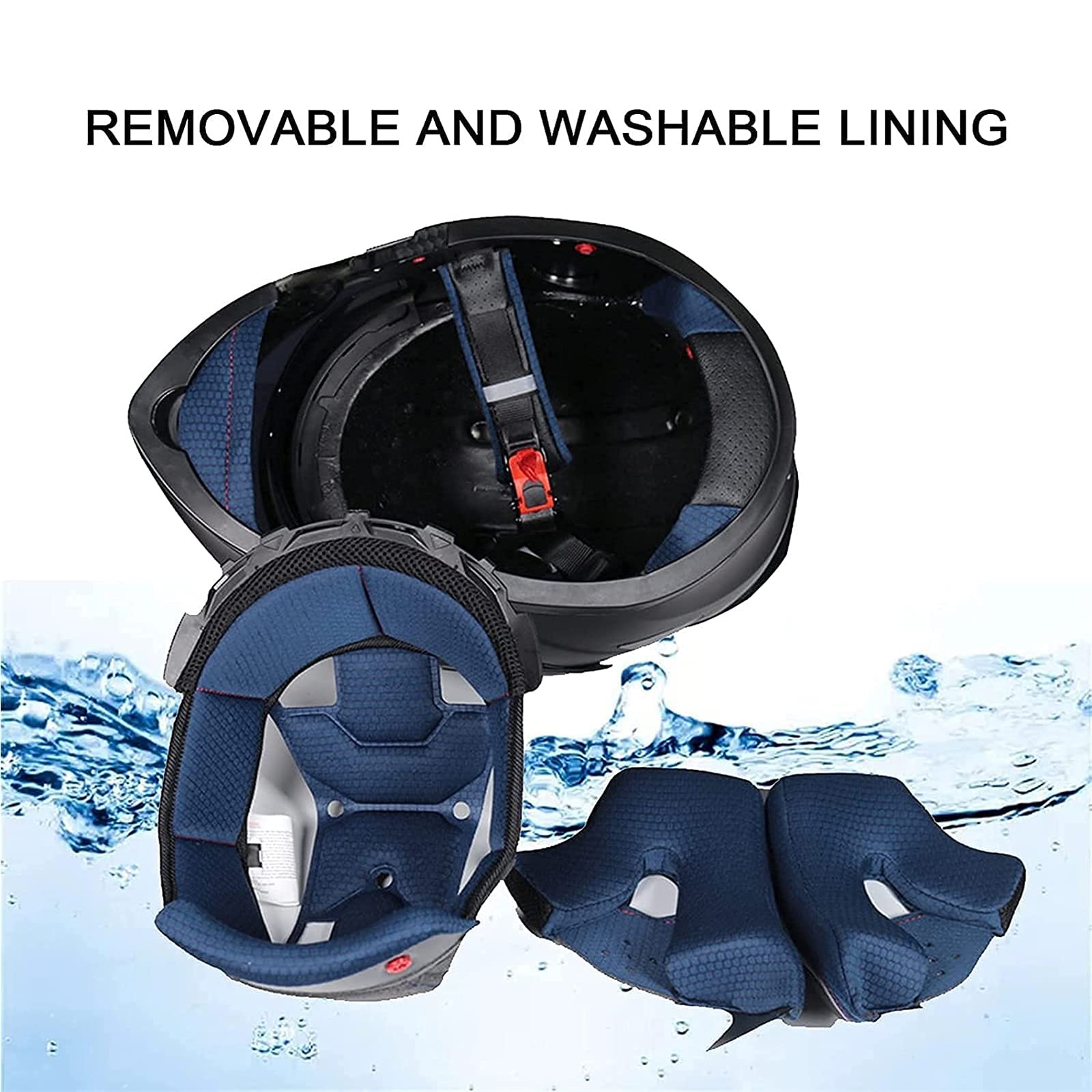 BGMKE Kask Motocyklowy Zintegrowany Modułowy Bluetooth Kask Integral Mężczyźni i Kobiety z Podwójnym Osłona Kaski Modułowe Otwierane Dorosłych Flip Full Face ECE Certification Kask Motocyklowy,S~XL