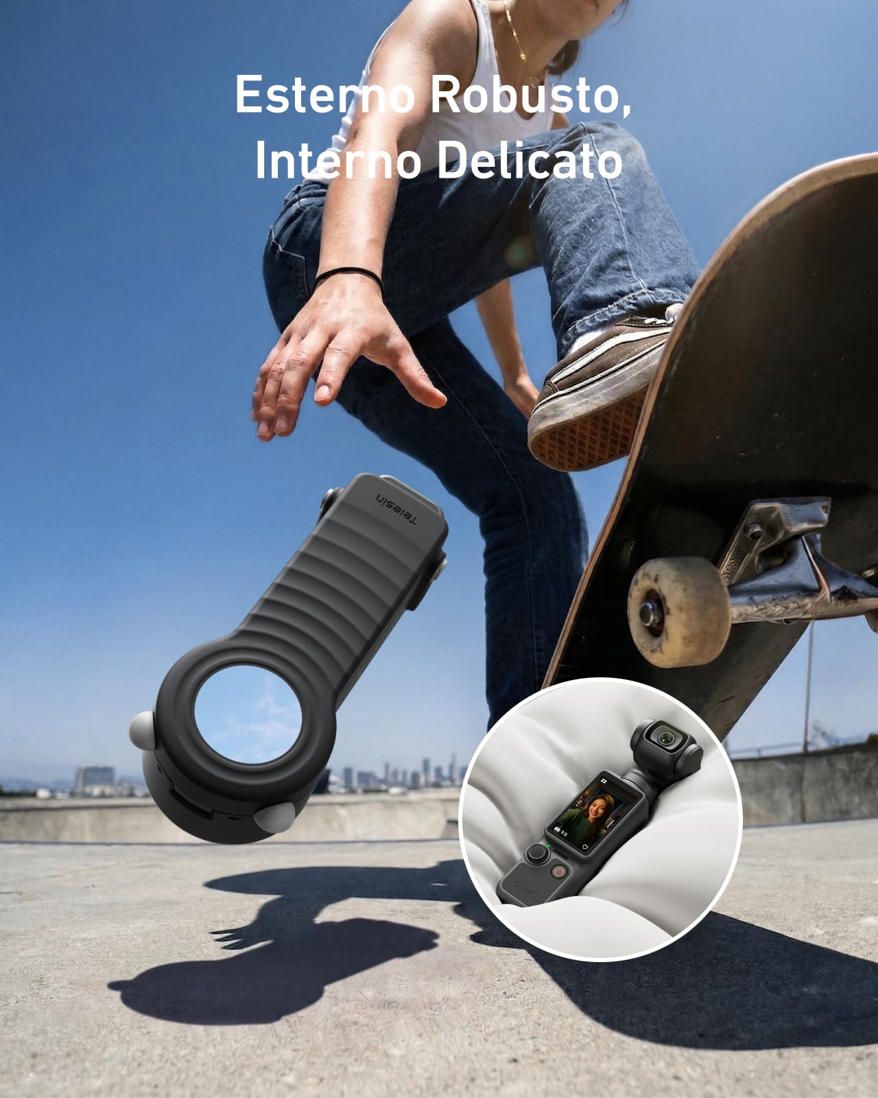 TELESIN DisAdv - Custodia protettiva rigida per DJI Osmo Pocket 4/Pocket 3 & Xtra Muse, custodia rigida con protezione a 4 strati, porta filtro magnetico e protezione dell'obiettivo del display Gimbal