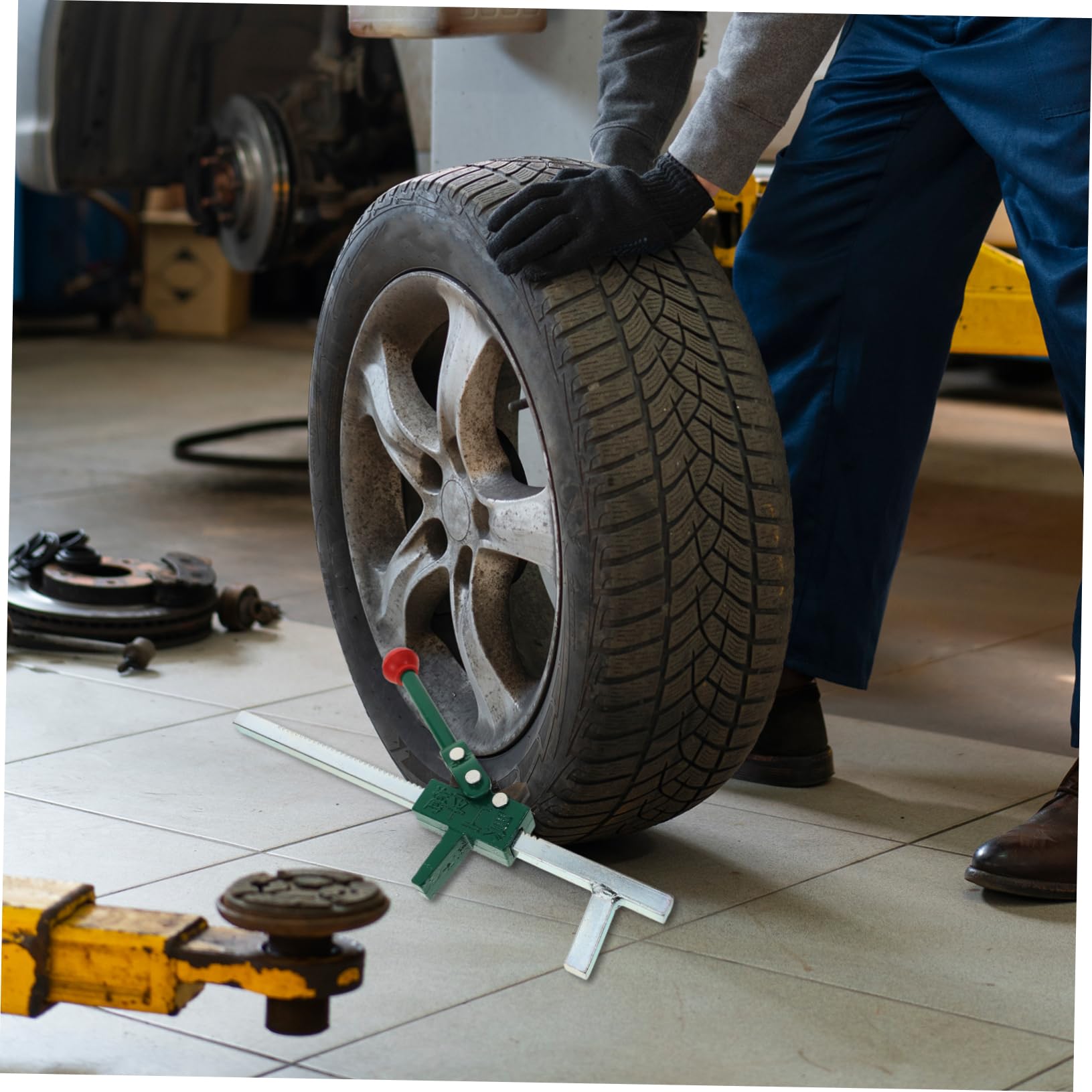 Attrezzo Smontagomme Manuale per Pneumatici Auto in Acciaio | Expander Portatile per Ruote, Strumento per Cambio Gomme e Riparazioni, Uso Meccanici e Fai da Te