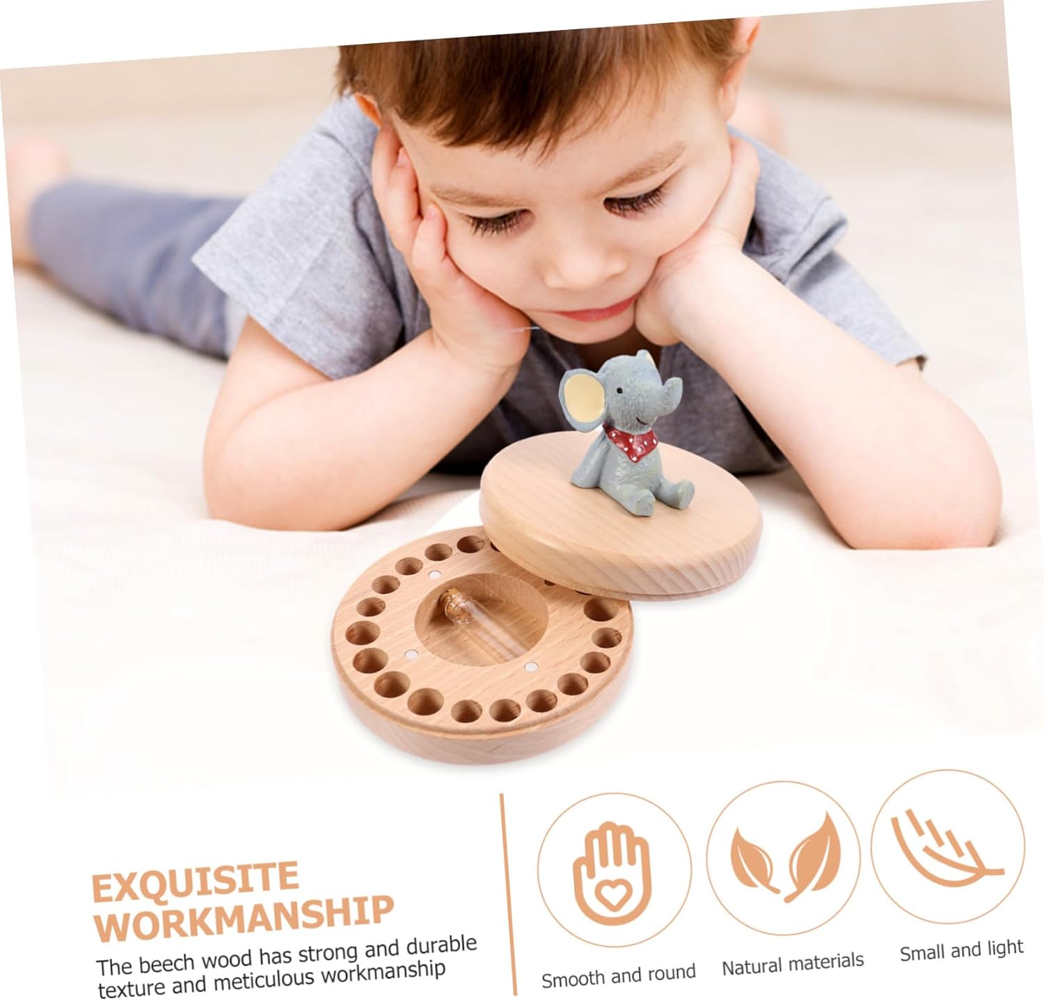 1set Tooth Keepsake Box Handmade Deciduous Tooth Organizer for Storage Custom Date Writing Childhood Memory Holder