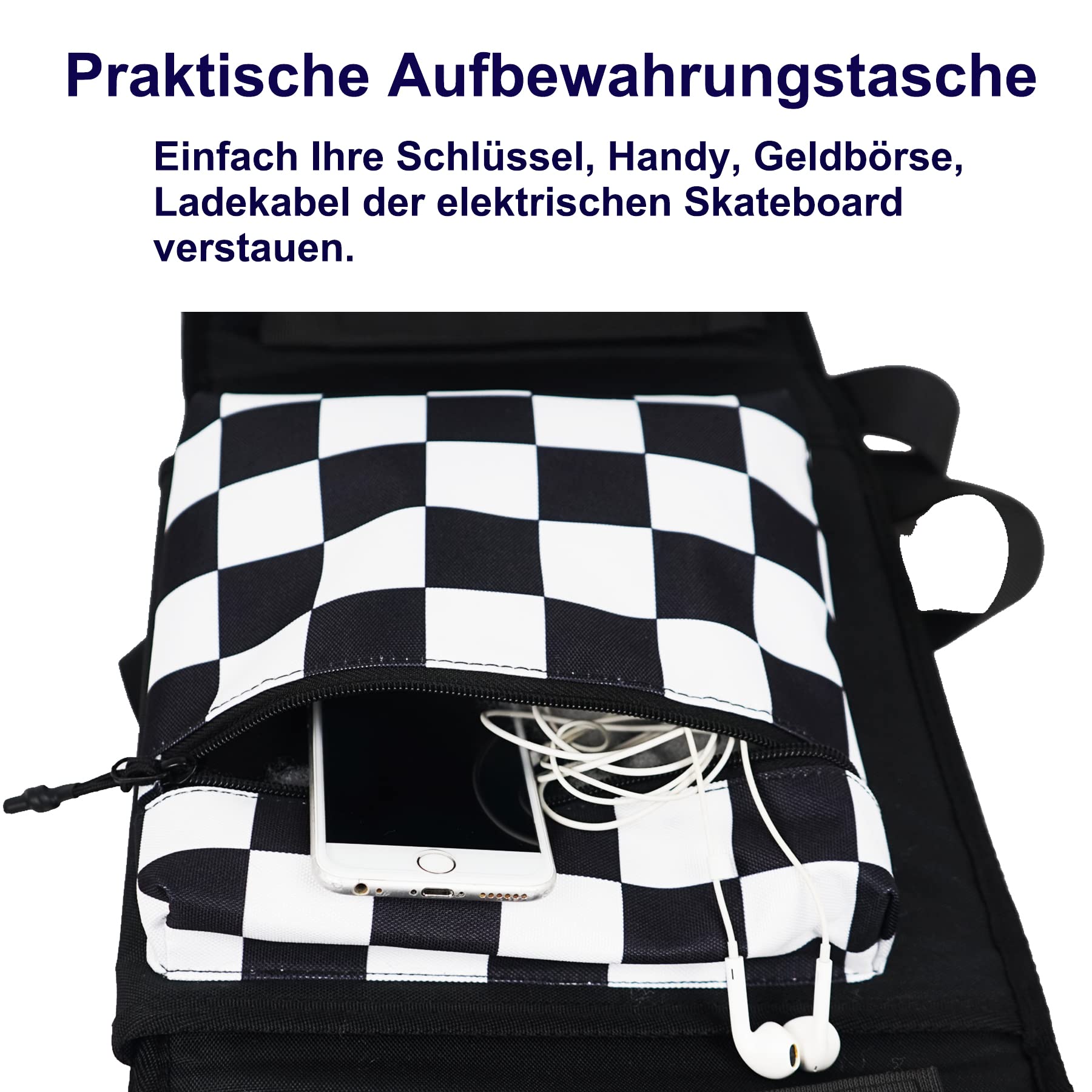Zaino per Cruiser e Longboard Elettrico - Borsa Pieghevole in Robusto Oxford 900D Impermeabile per Skateboard Adulto
